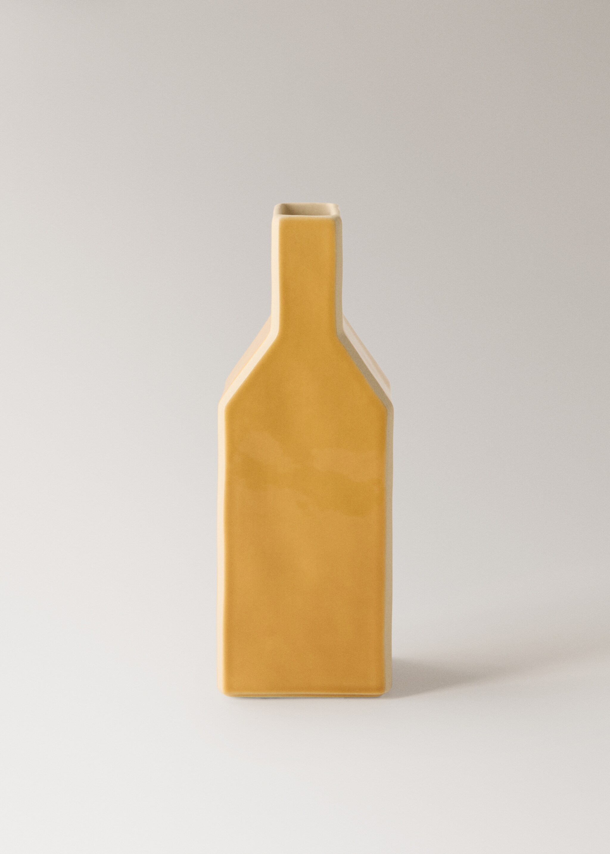 Jarrón gres contraste color mediano - Artículo sin modelo, Mostaza. Ref: 27031331-00.