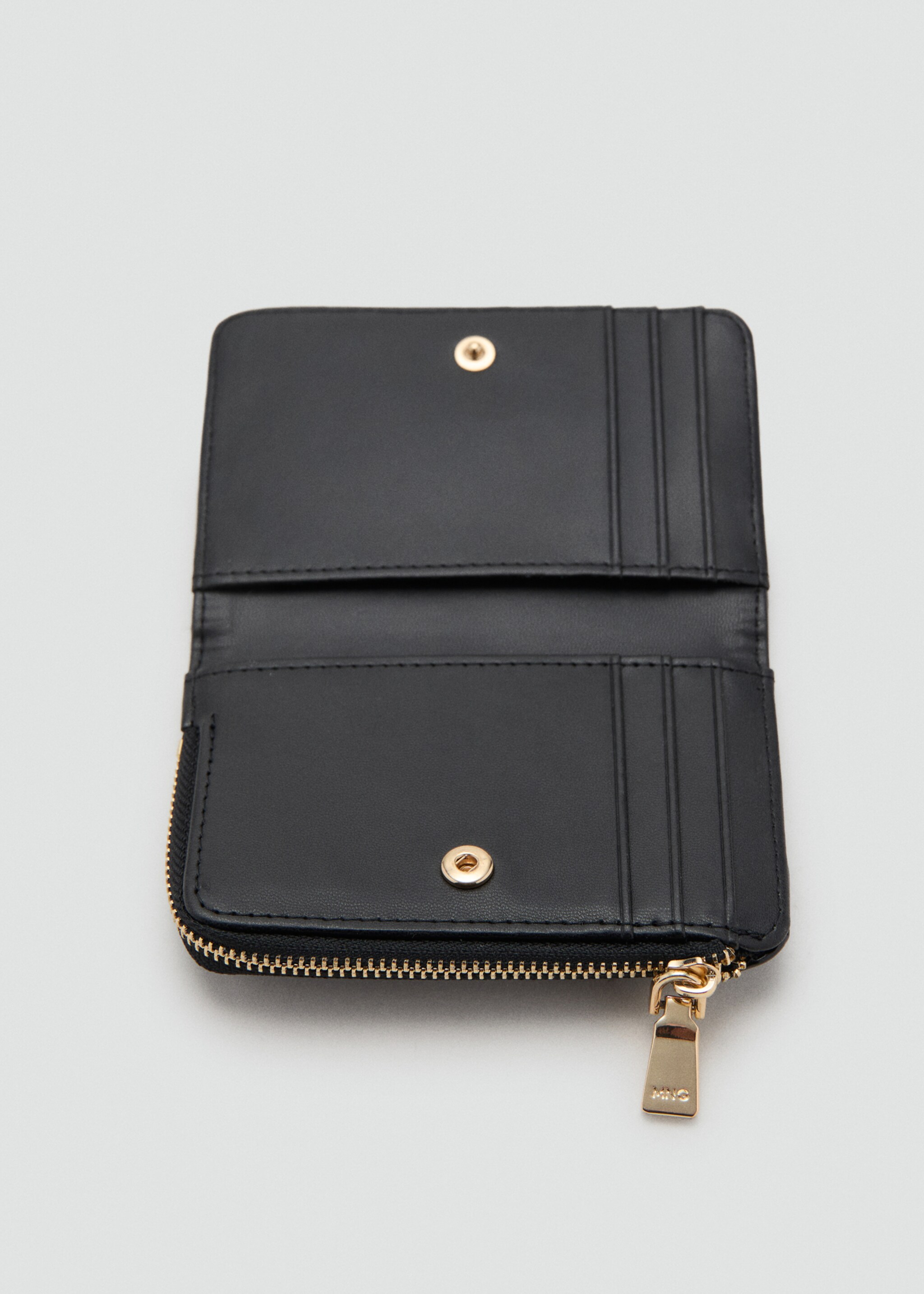 Kleine gewatteerde portemonnee - Detail van het artikel 1, Zwart. Ref: 27031333-00.