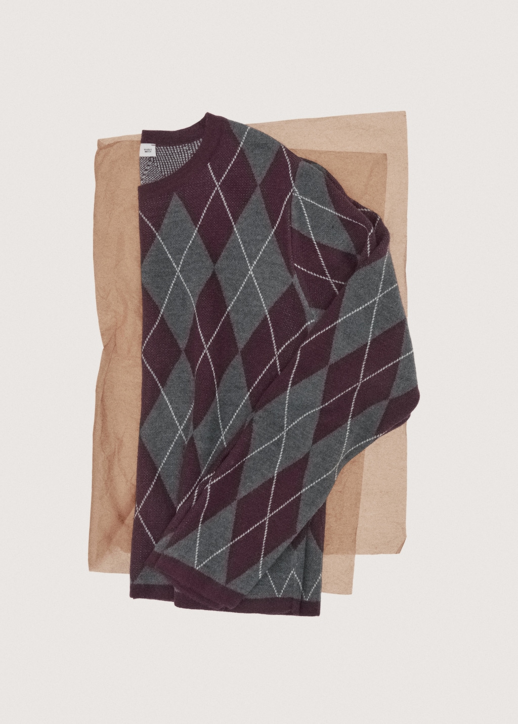 Argyle knit sweater