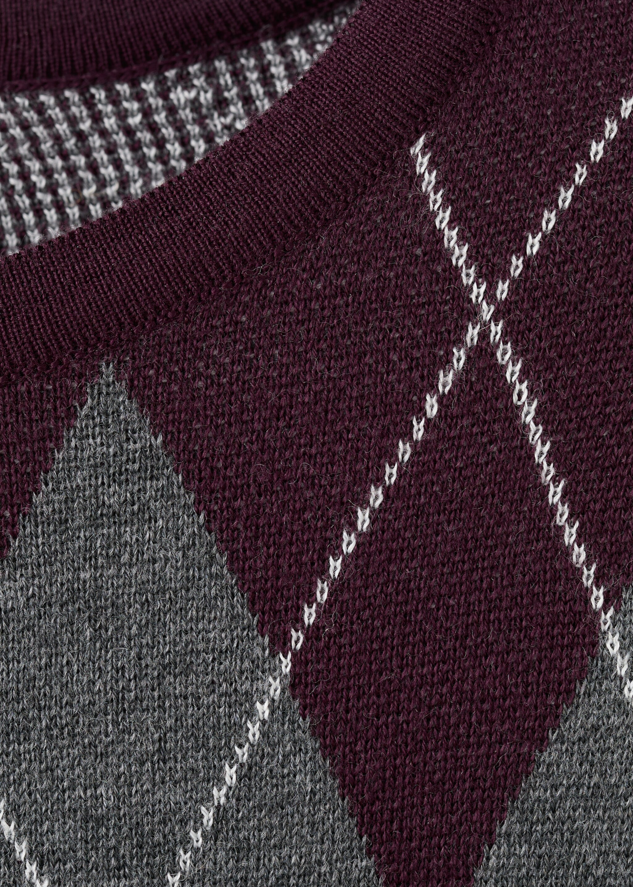 Pull maille losanges - Détail de l'article 8, Gris chiné moyen. Ref: 27031336-00.