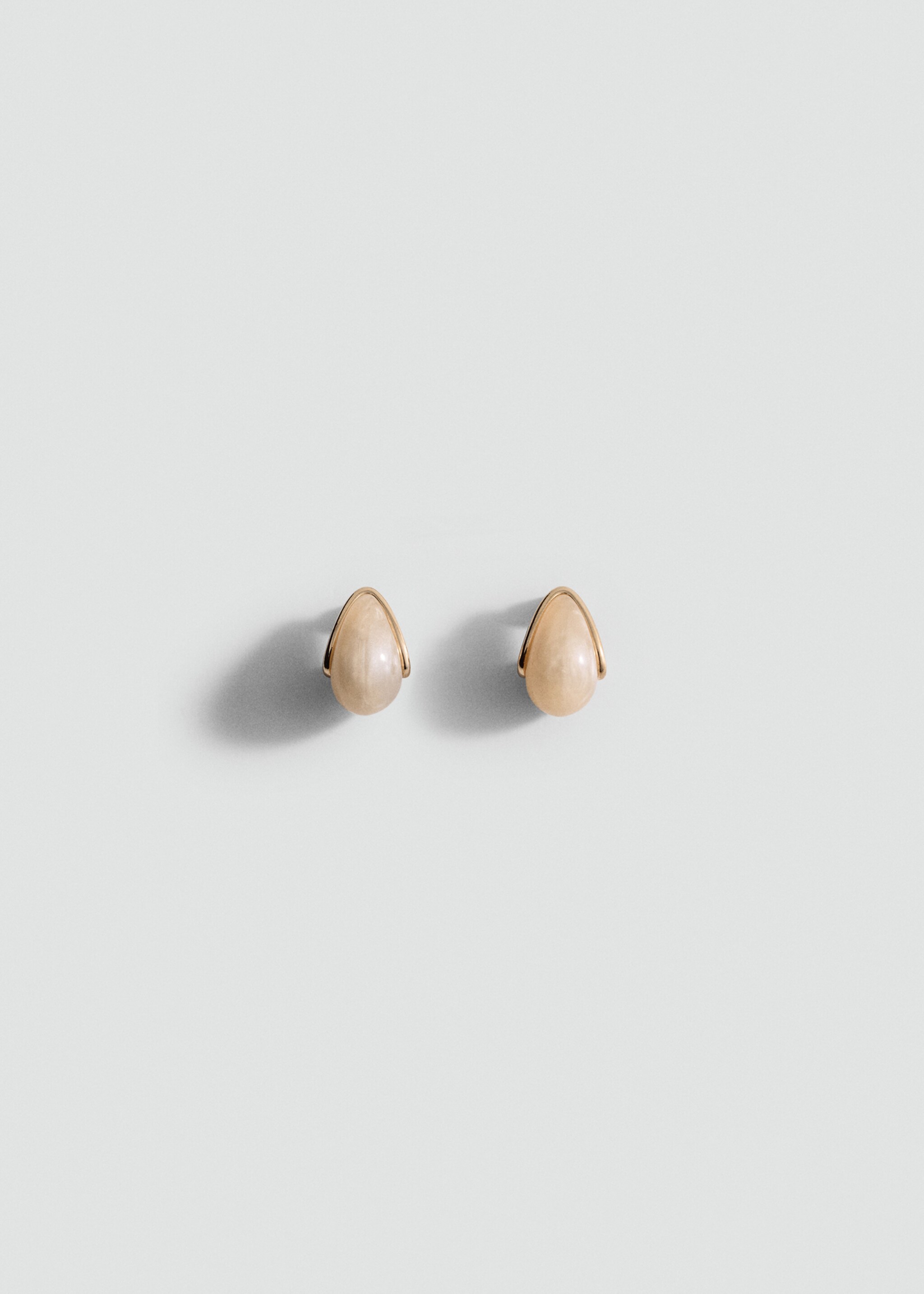 Resin drop earrings - Article without model, Beige. Ref: 27031348-00.