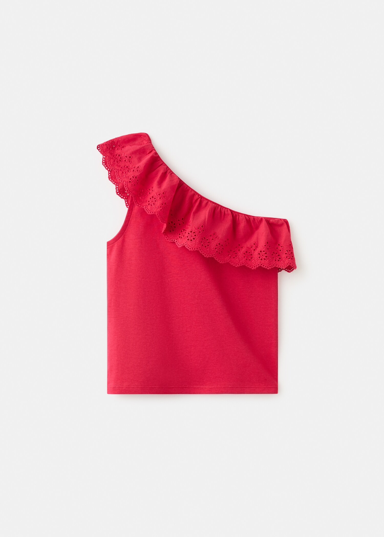 Ruffled asymmetric T-shirt - Article without model