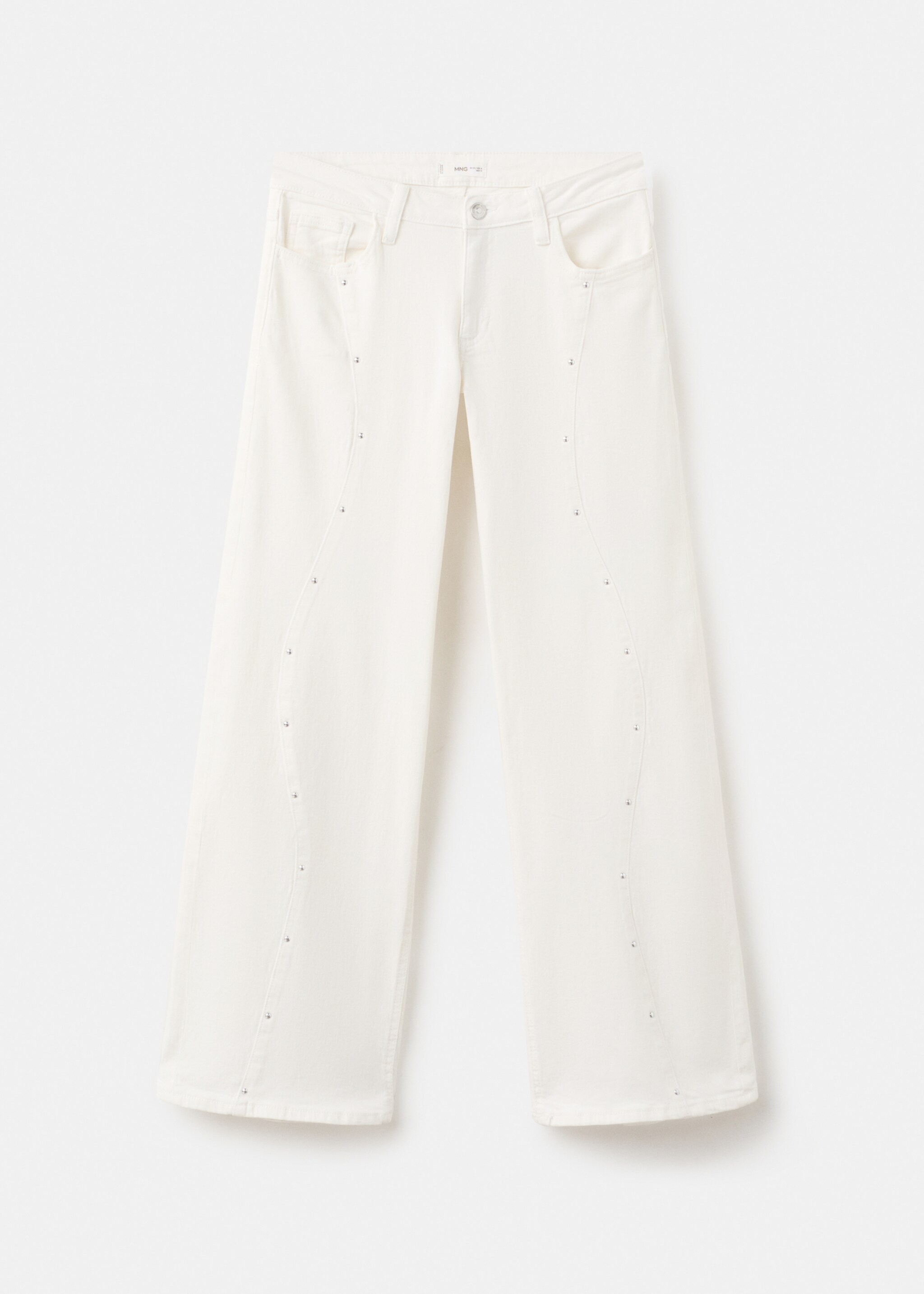Low-waist studded jeans - Article without model, White. Ref: 27031509-00.