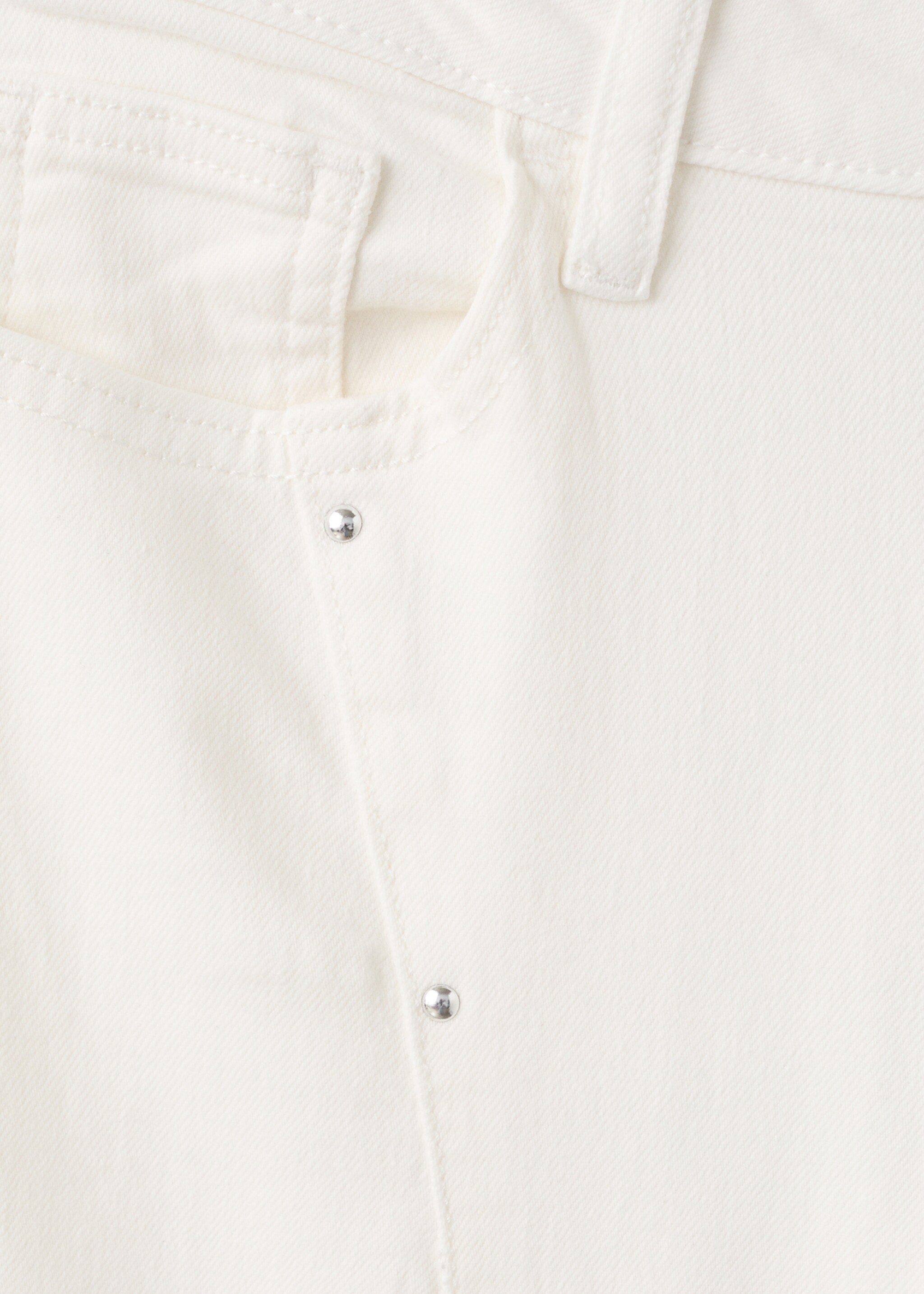 Low-waist studded jeans - Details of the article 0, White. Ref: 27031509-00.