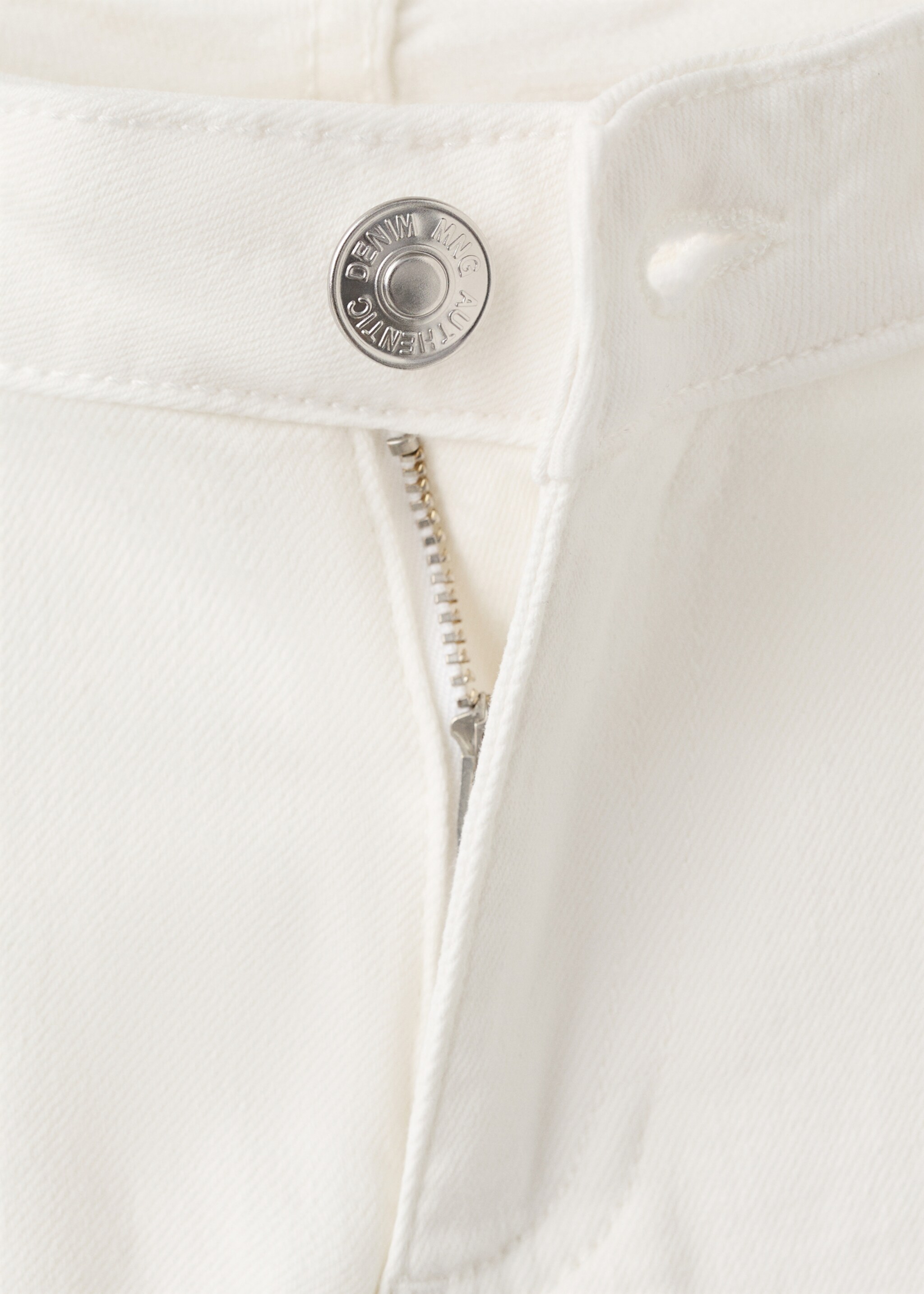 Low-waist studded jeans - Details of the article 8, White. Ref: 27031509-00.