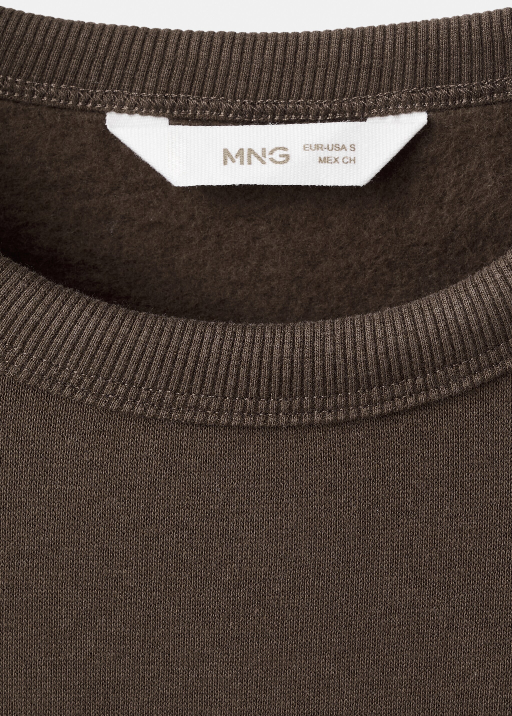 Embroidered cotton sweatshirt - Details of the article 8, Brown. Ref: 27031515-00.