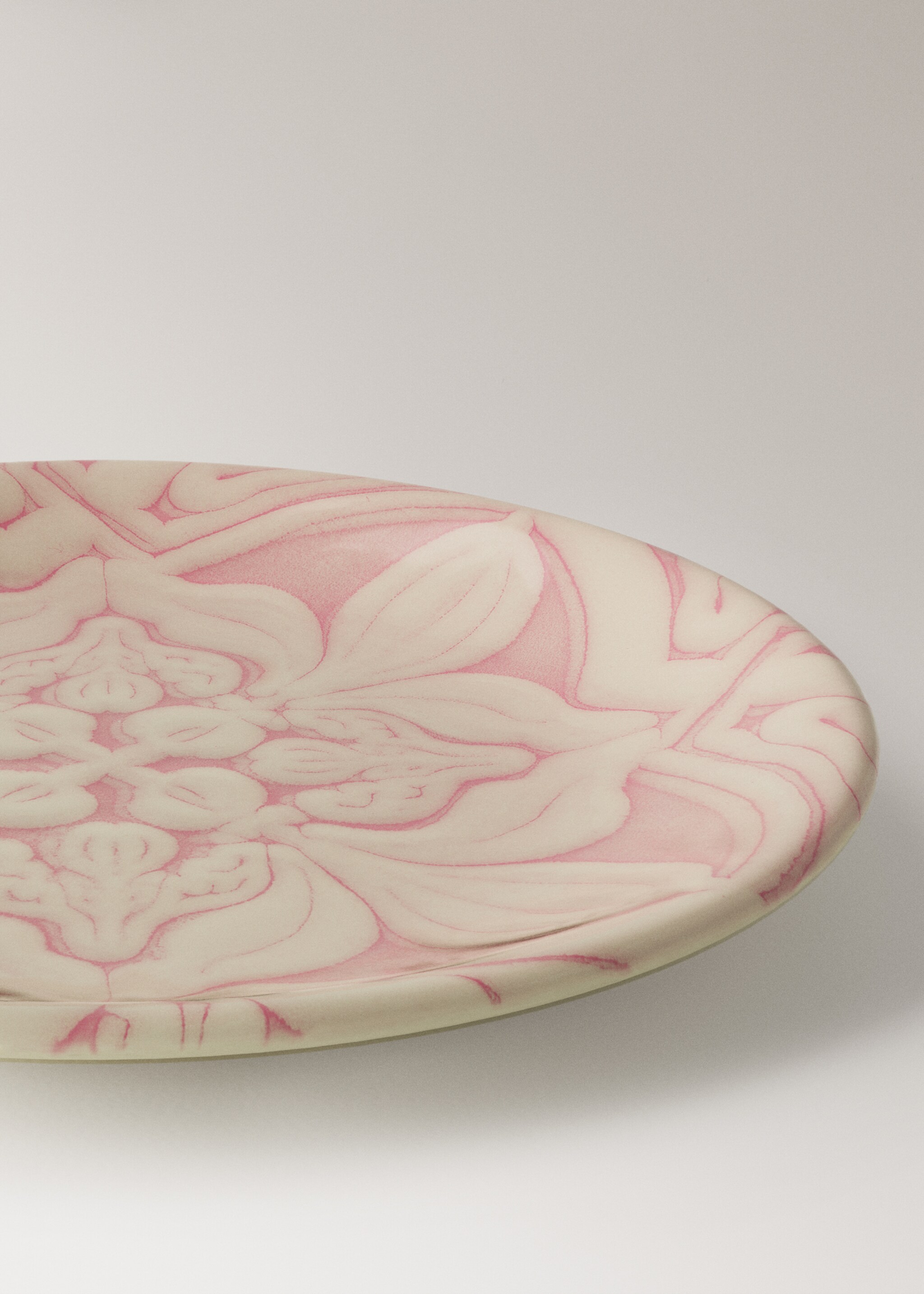 Assiette pain grès fleur - Détail de l'article 2, Rose pastel. Ref: 27031524-00.