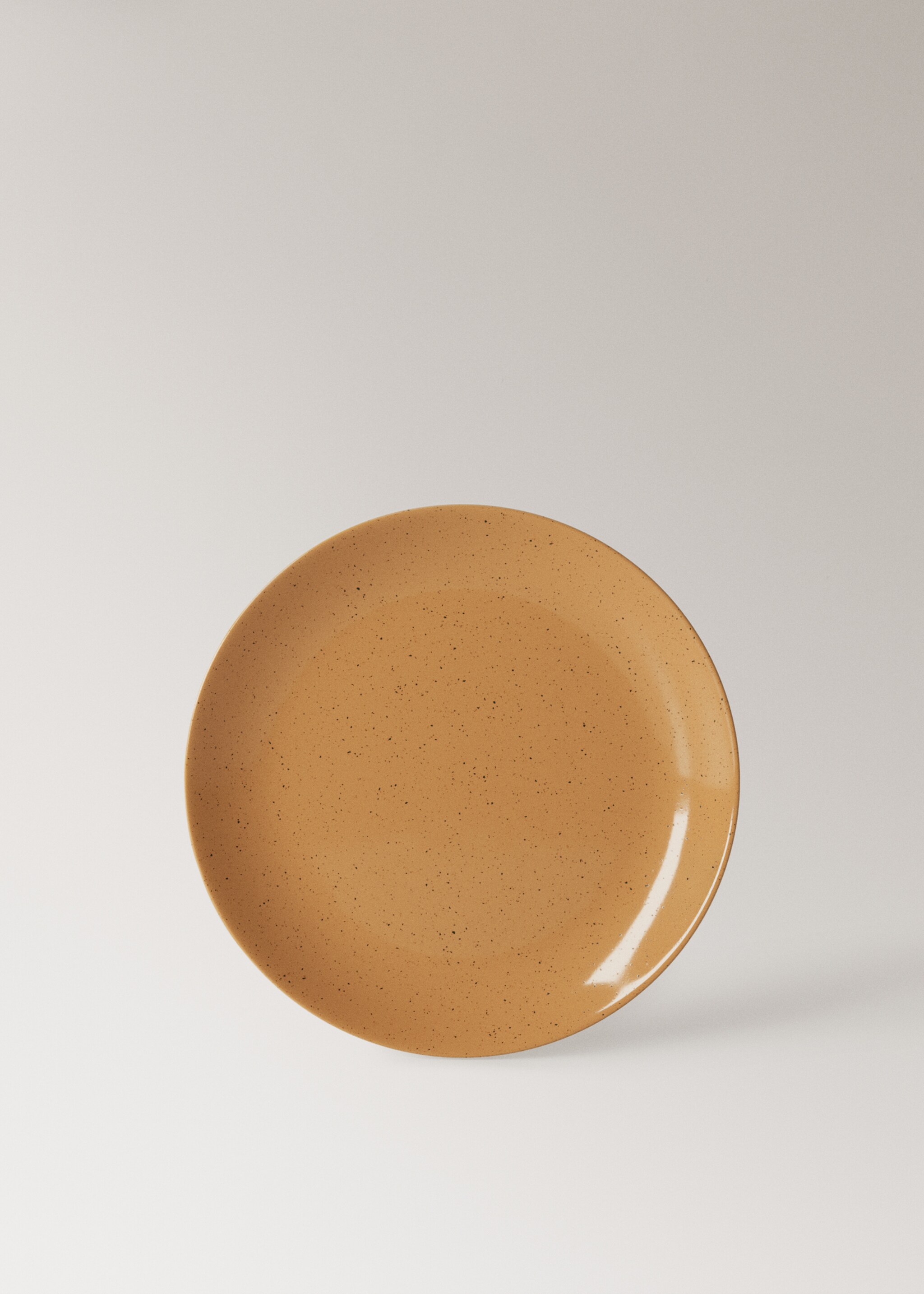 Talíř z kameniny s puntíky - Zboží bez modelu, Středně hnědá. Ref: 27031526-00.