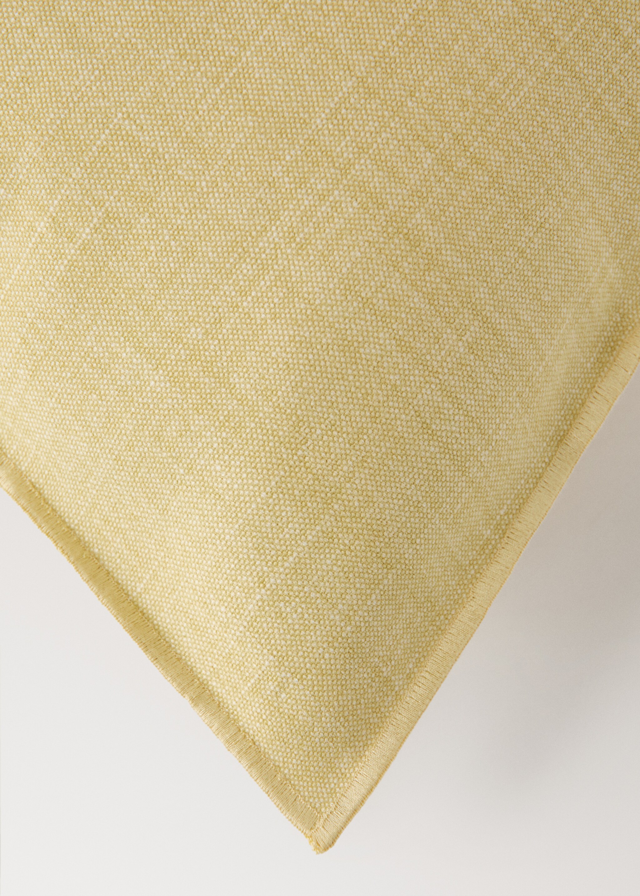 Mottled linen cushion cover 40x60 cm - Details of the article 1, Yellow. Ref: 27031528-00.