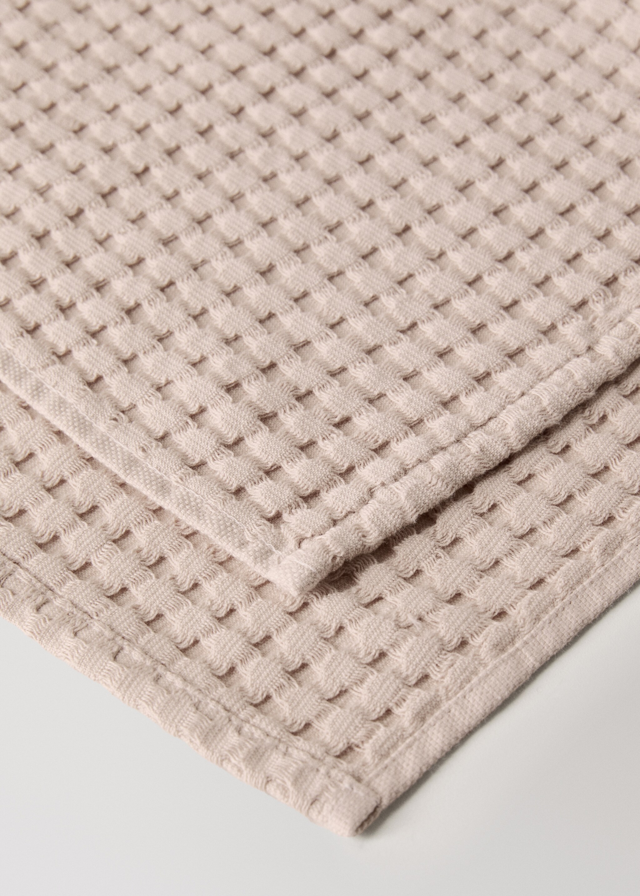 Cotton waffle washbasin towel - Details of the article 1, Apricot. Ref: 27031530-00.