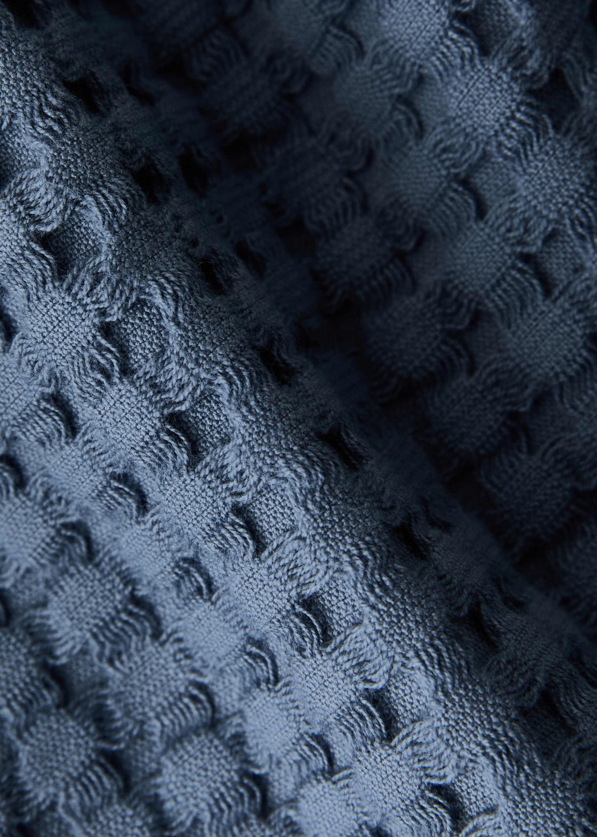 Bavlněný ručník k umyvadlu s vaflovou strukturou - Detail zboží 1, Modrá indigo. Ref: 27031530-00.