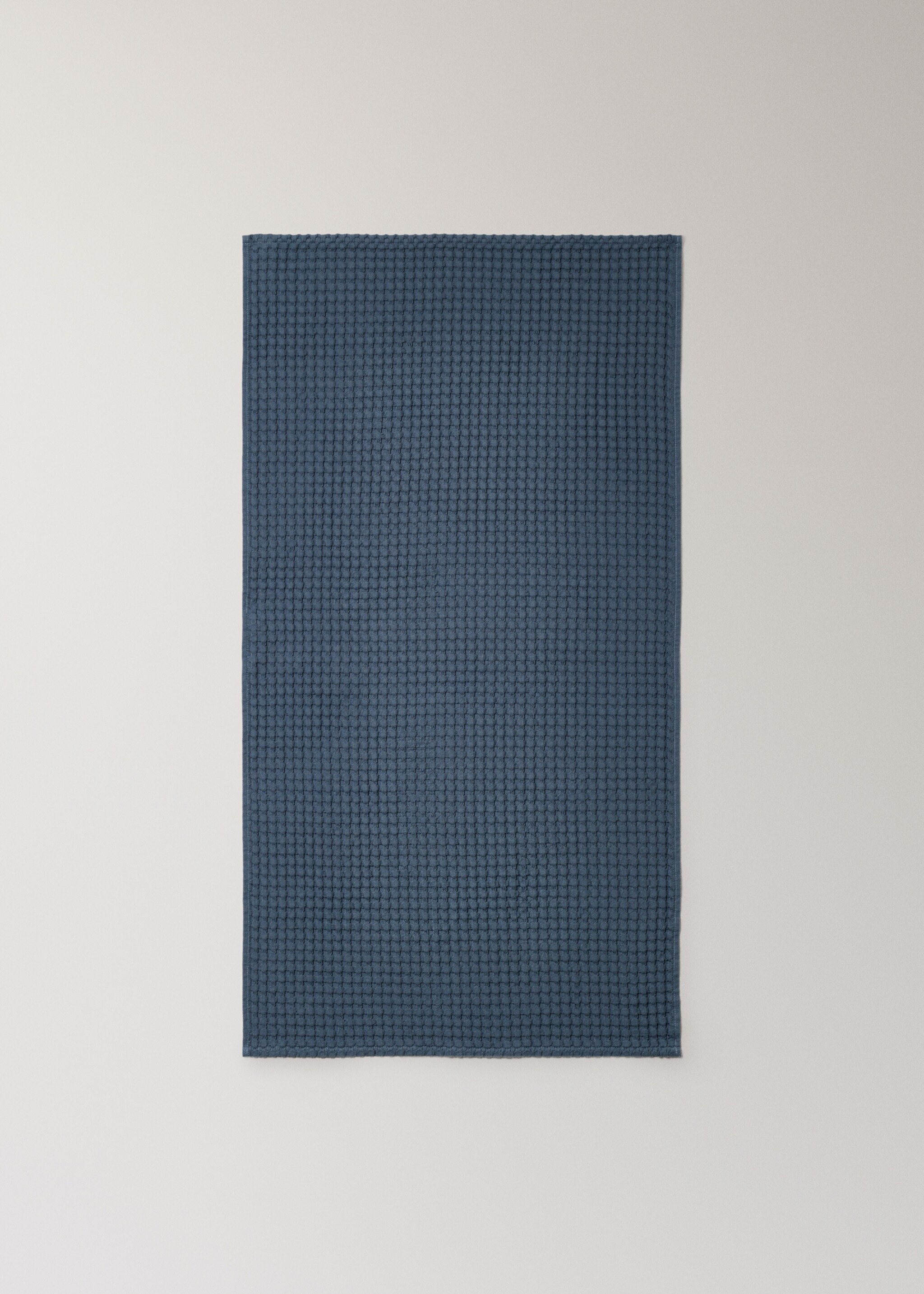 Bavlněný ručník k umyvadlu s vaflovou strukturou - Detail zboží 3, Modrá indigo. Ref: 27031530-00.
