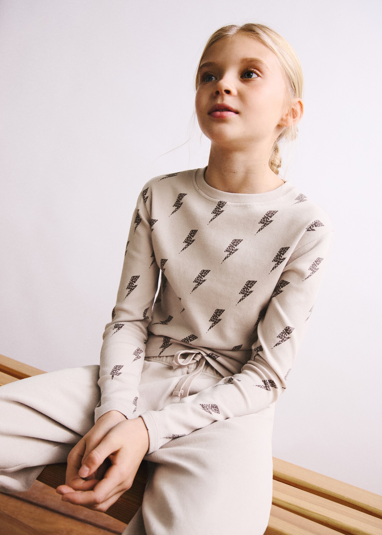 Langärmliges Print-T-Shirt - Mittlere Ansicht