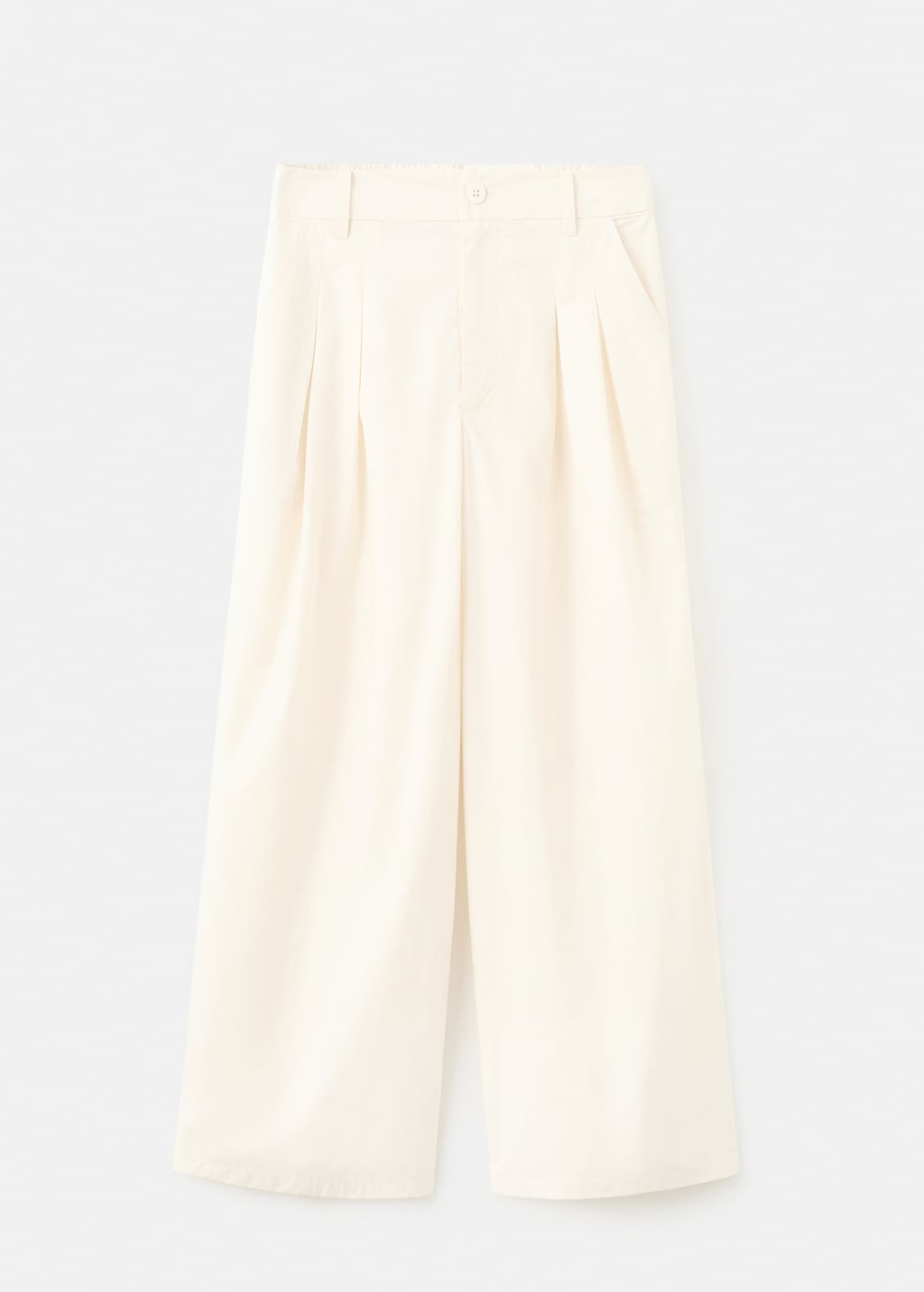 Mango Wide-leg cropped pleated trousers