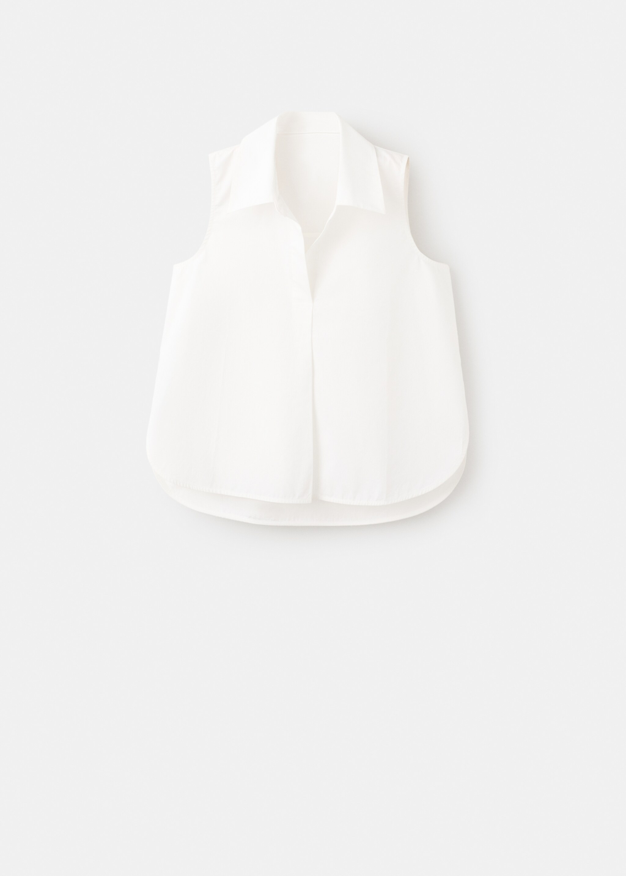 无袖棉质衬衫 - null, 白色. Ref: 27032540-00.