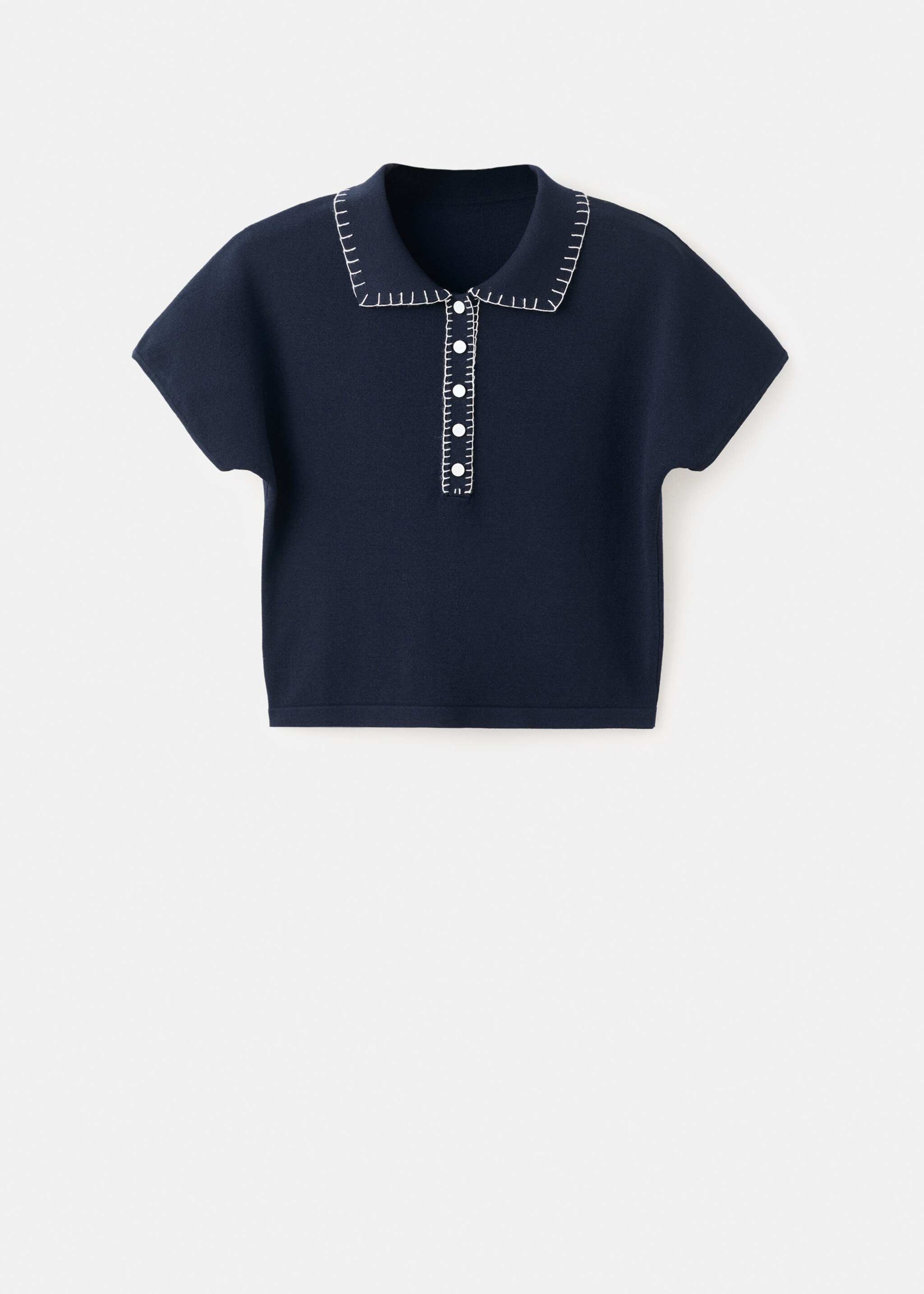 Polo neck jumper with seams - Article without model, Navy. Ref: 27032541-00.