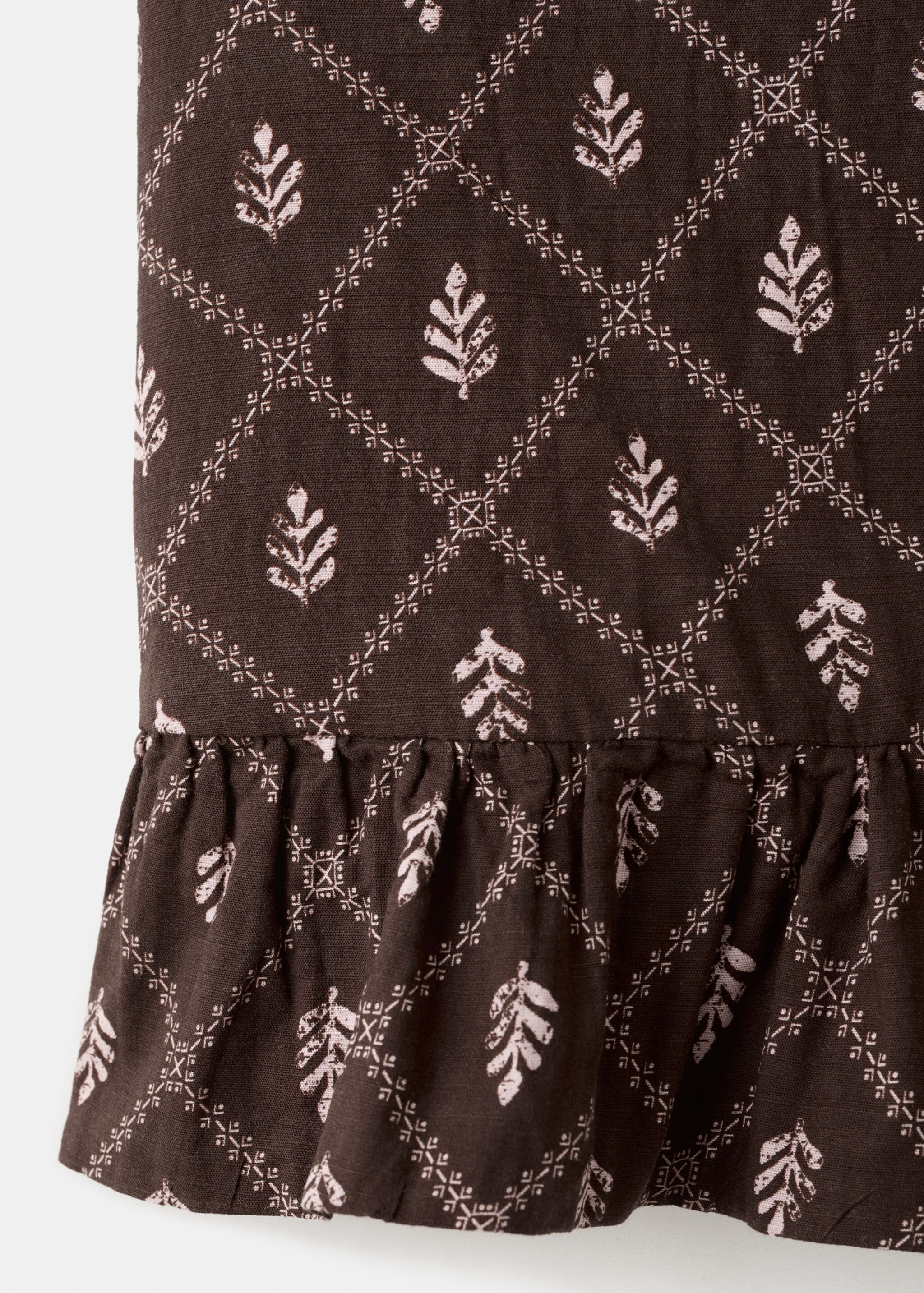 Embroidered quilted gilet - Details of the article 0, Brown. Ref: 27032545-00.