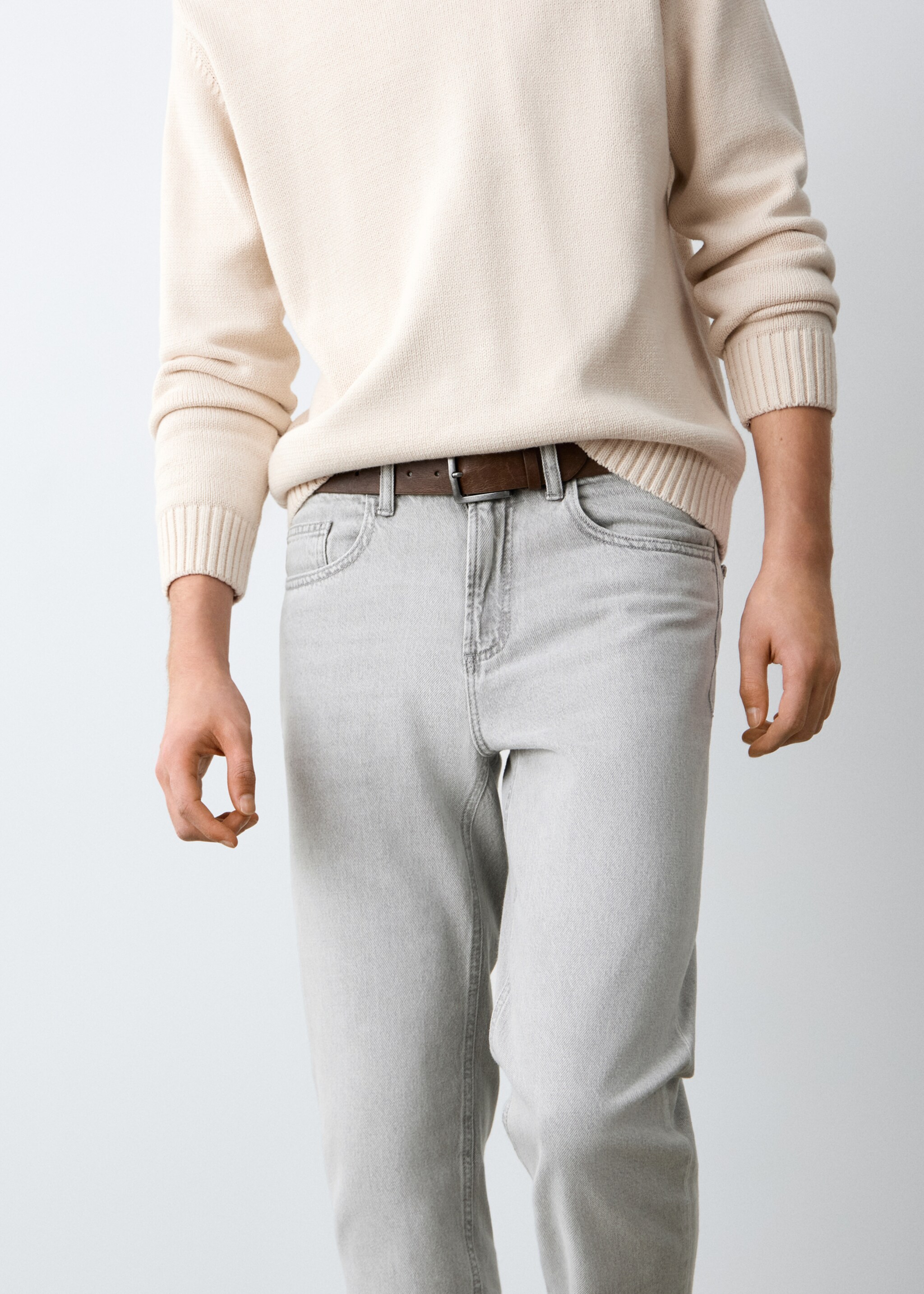 Regular-fit jeans - Details of the article 6, Denim Grey. Ref: 27032548-00.