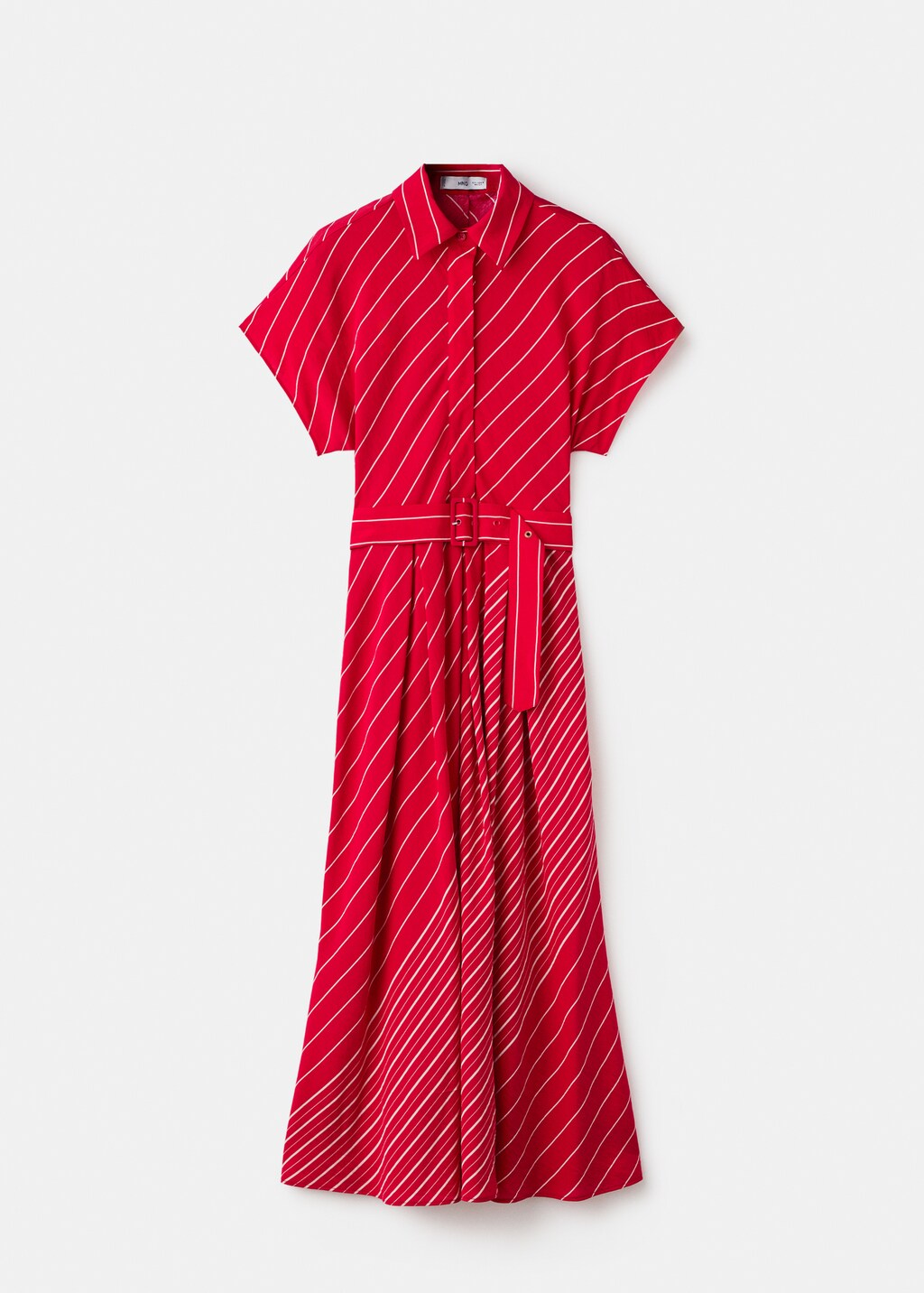 Belted striped shirt dress - image 5