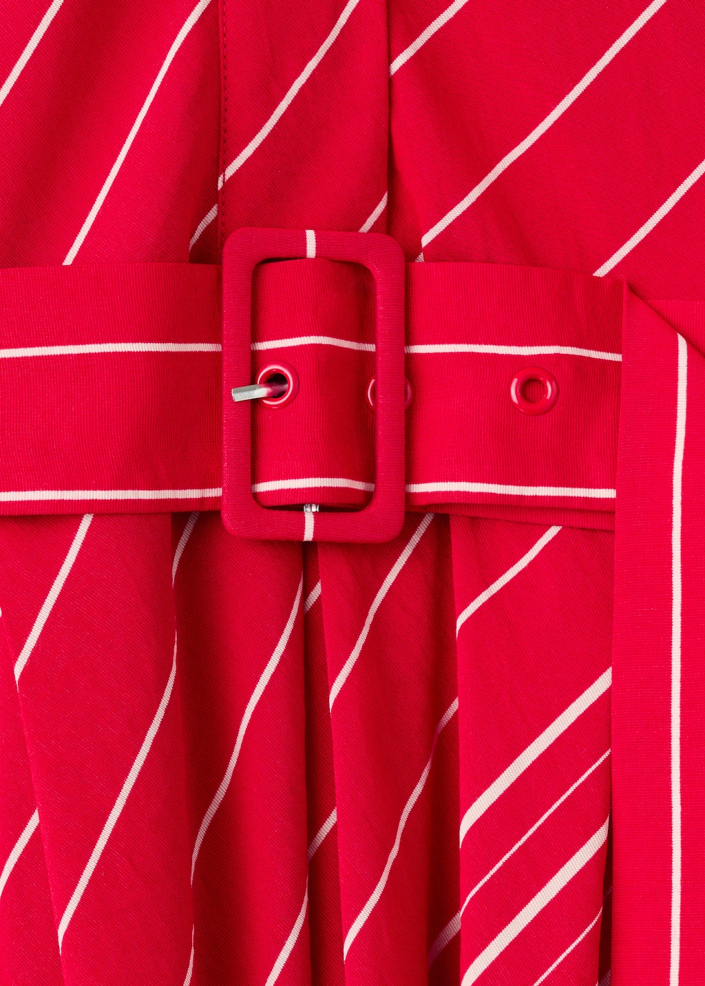 Belted striped shirt dress