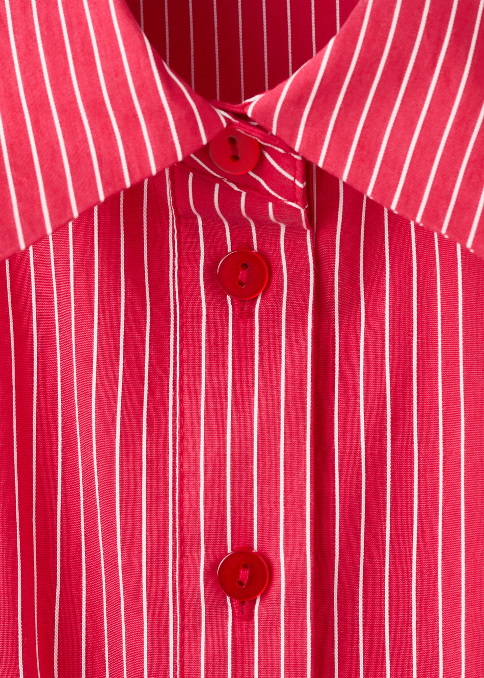Striped shirt dress - Details of the article 0, Red. Ref: 27032551-00.