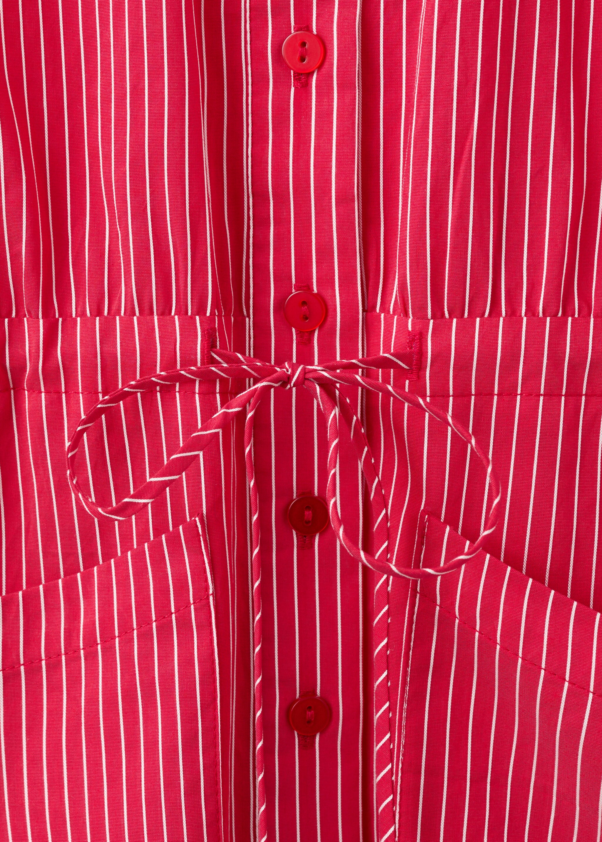 Striped shirt dress - Details of the article 8, Red. Ref: 27032551-00.