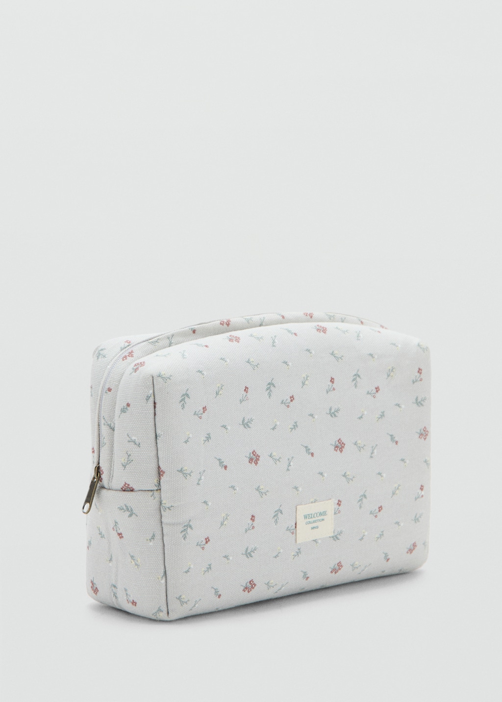 Floral-print cosmetic bag