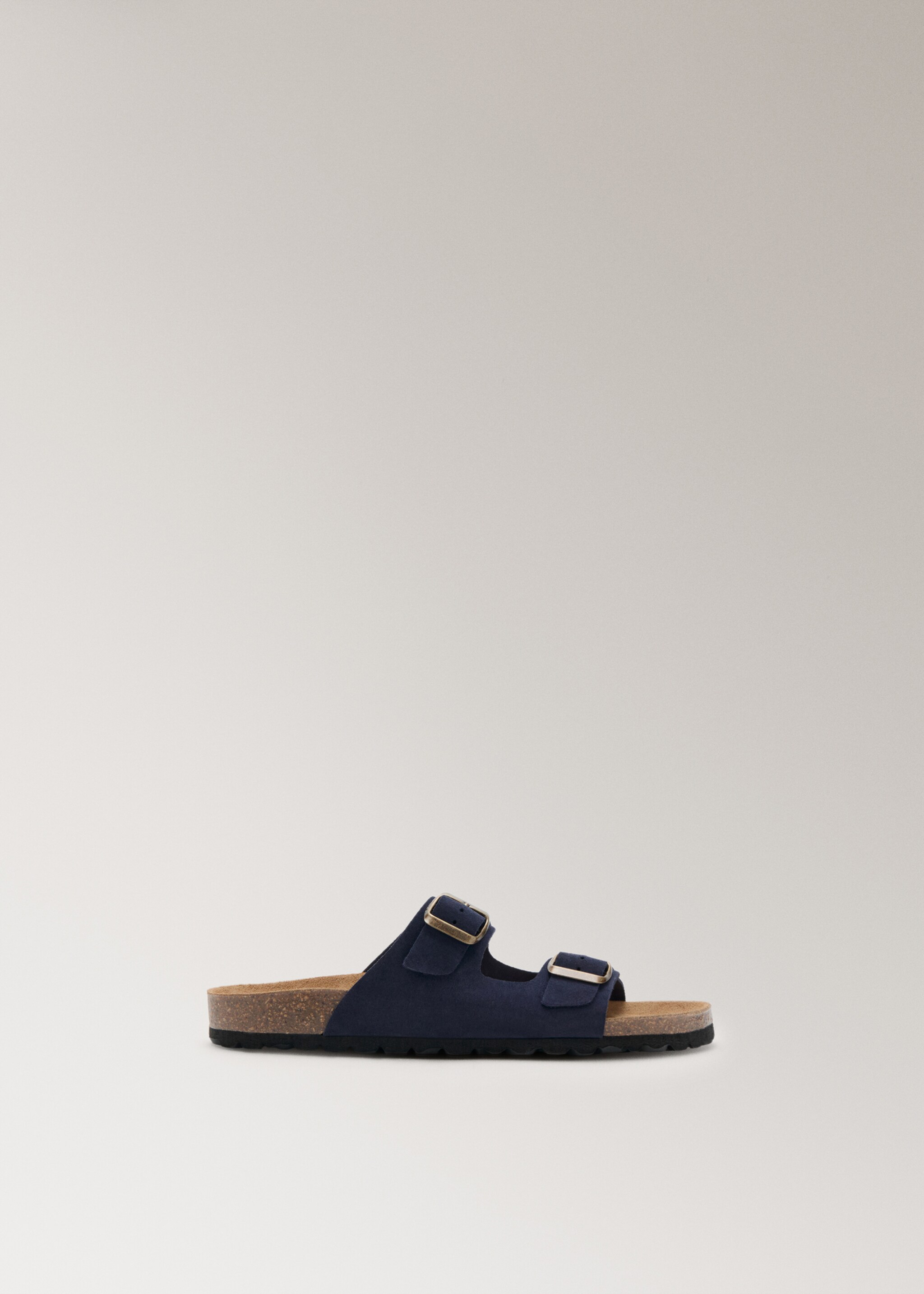 Double buckle leather sandals - Article without model, Blue. Ref: 27032554-00.