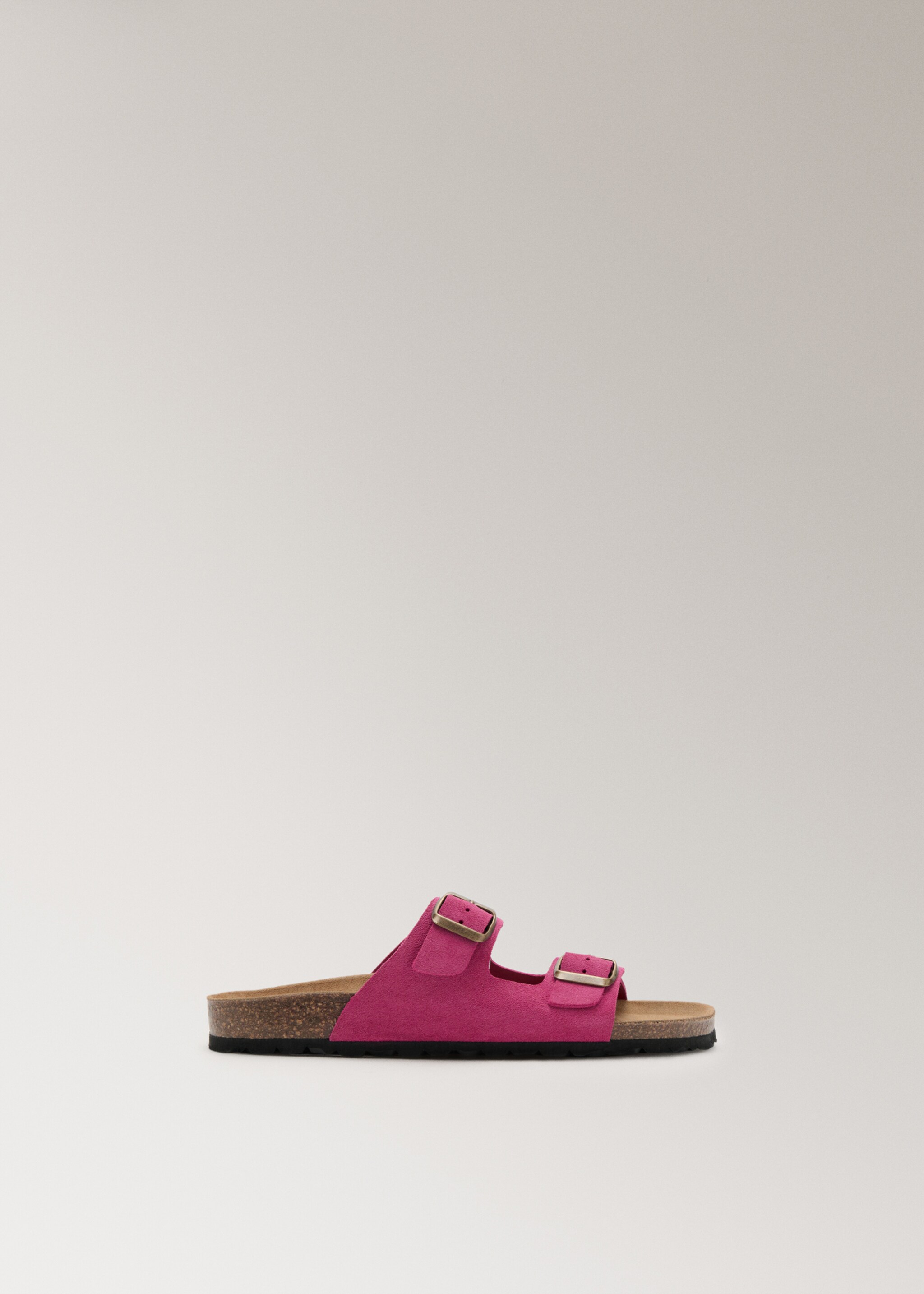 Double buckle leather sandals - Article without model, Fuchsia. Ref: 27032554-00.
