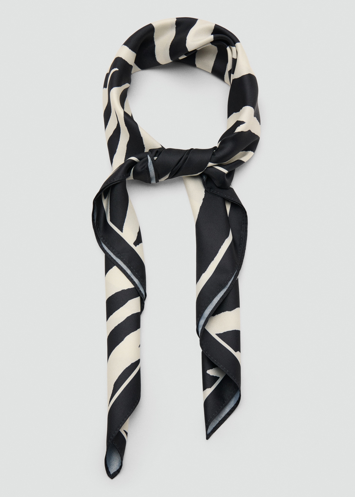 Zebra satin scarf - Details of the article 1