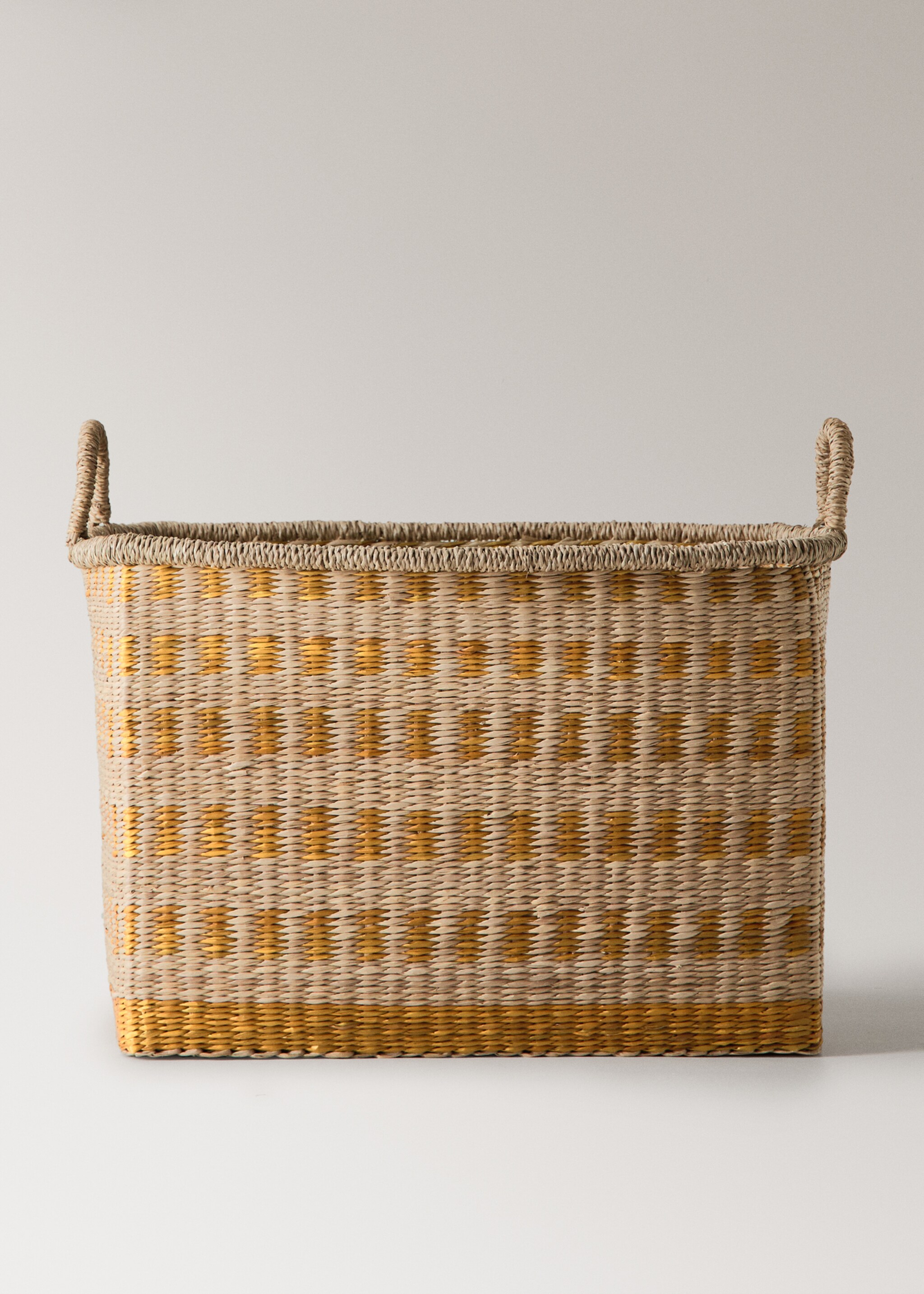 Великий прямокутний кошик з принтом і ручками - Товар без моделі, Паприка. Ref: 27032897-00.