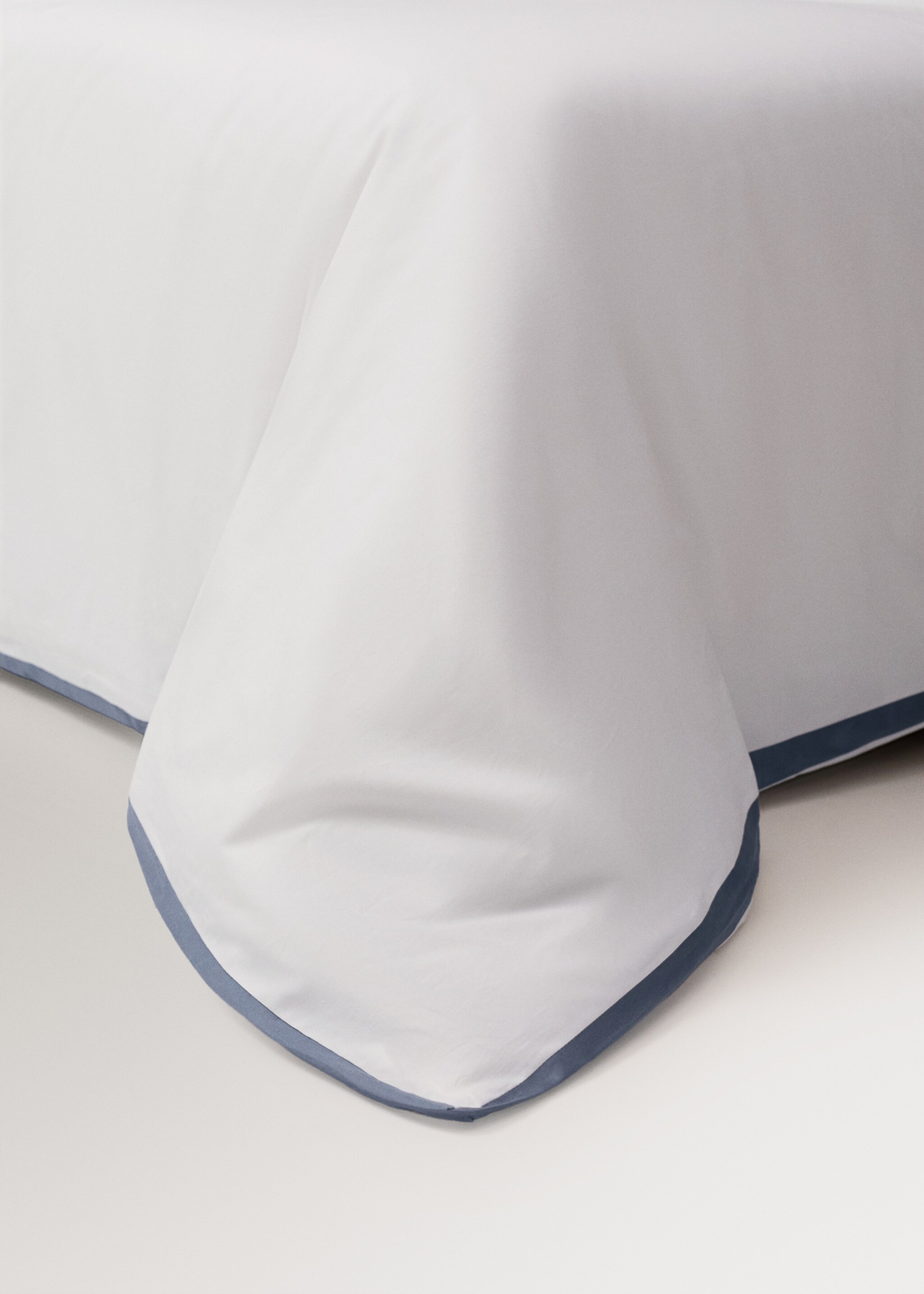 Percale cotton duvet cover 200 thread count satin edges Bed 180/200cm - Details of the article 8, Blue. Ref: 27032904-00.