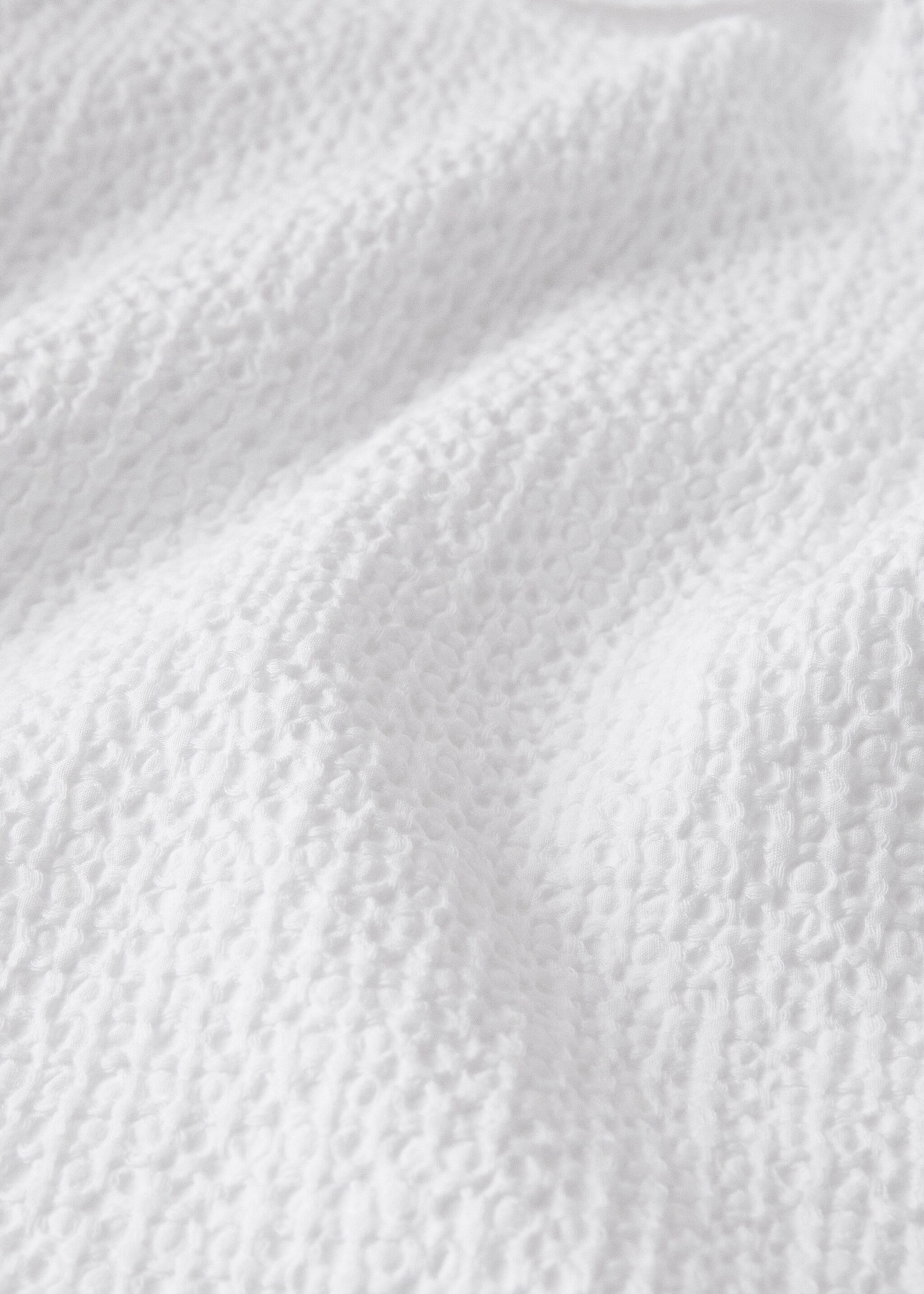 Percale cotton waffle duvet cover King bed - Details of the article 2, White. Ref: 27032906-00.