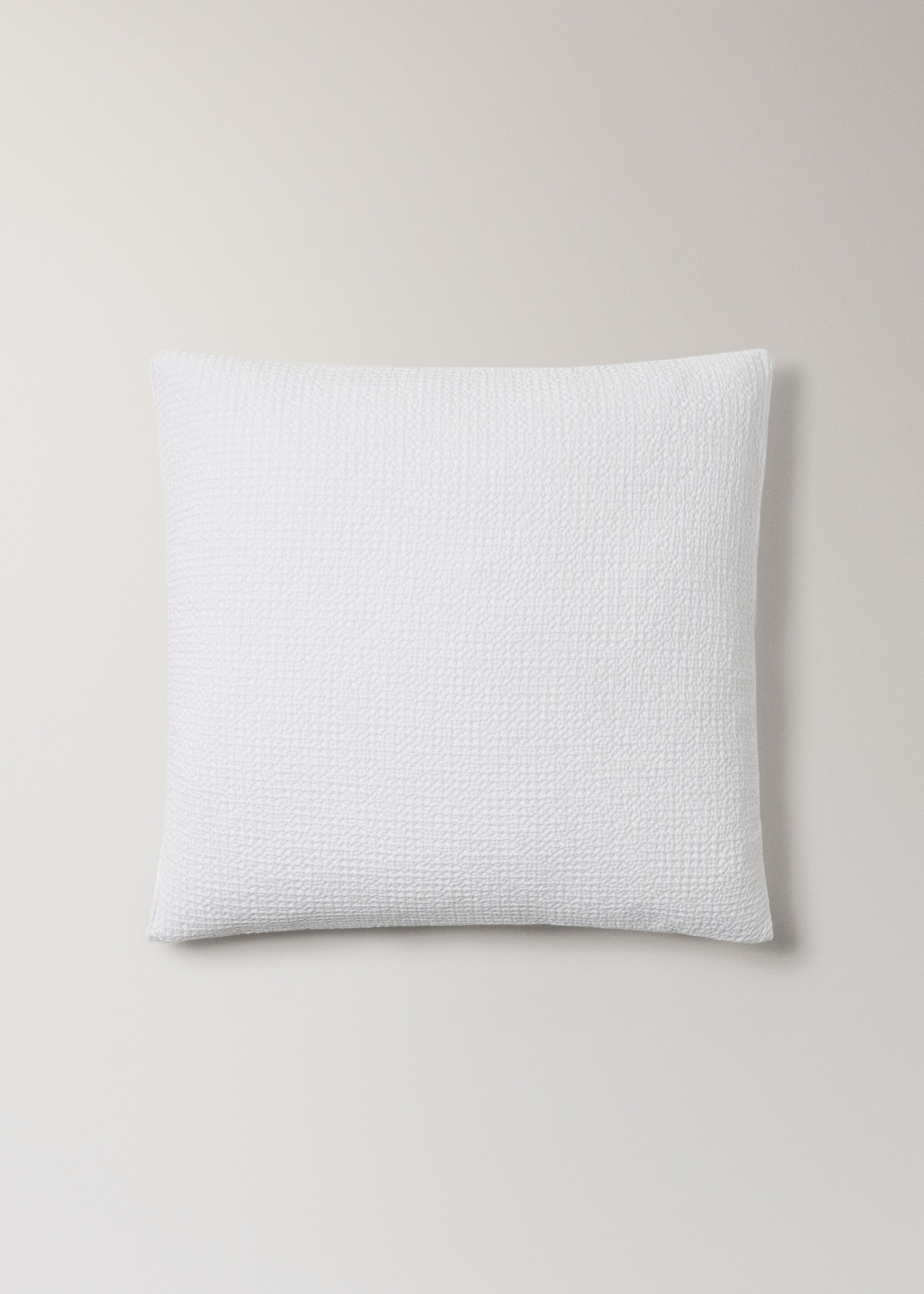 Two cotton waffle percale pillowcases 60x60 cm - Article without model, White. Ref: 27032907-00.