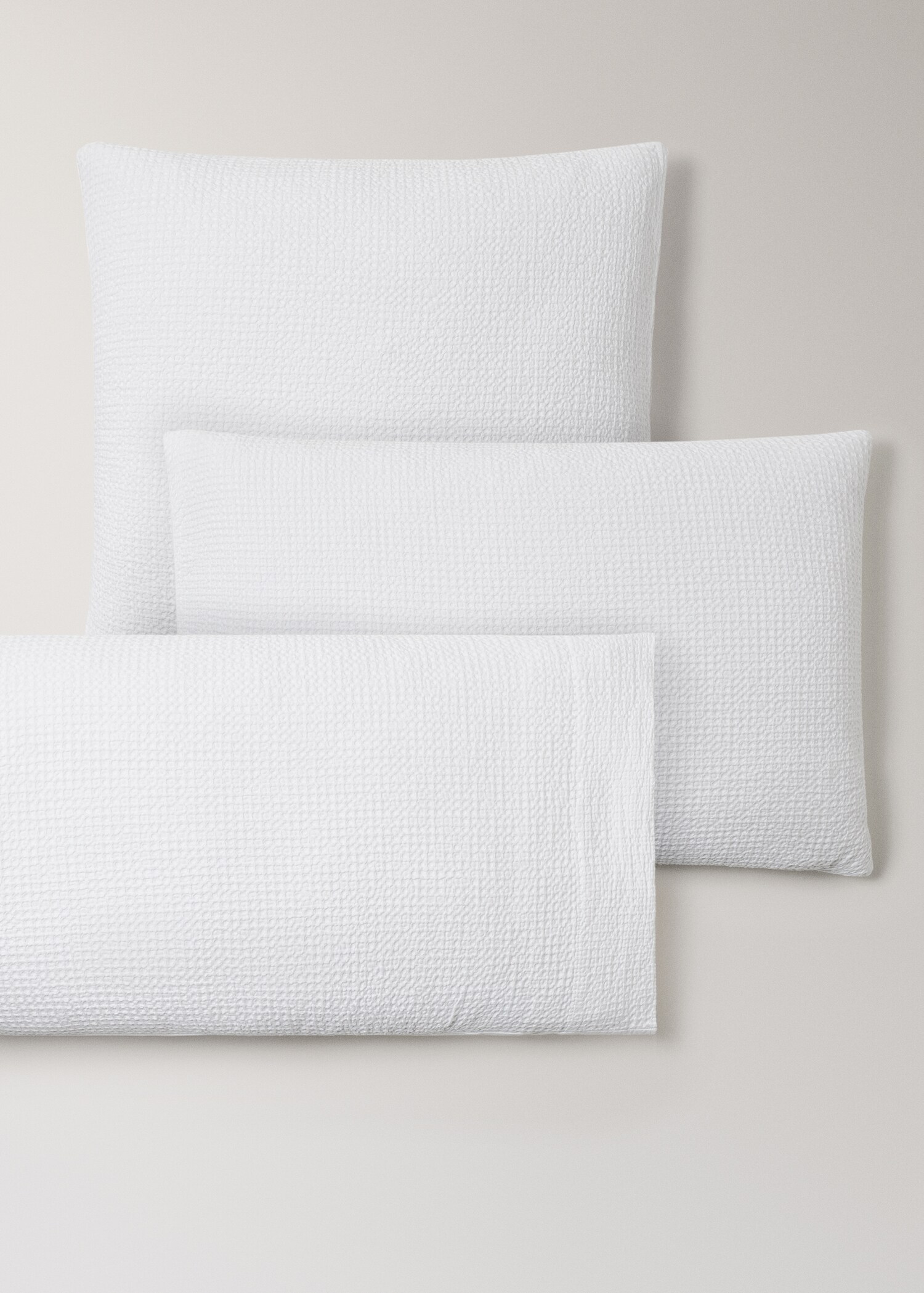 Two cotton waffle percale pillowcases 60x60 cm - Details of the article 4