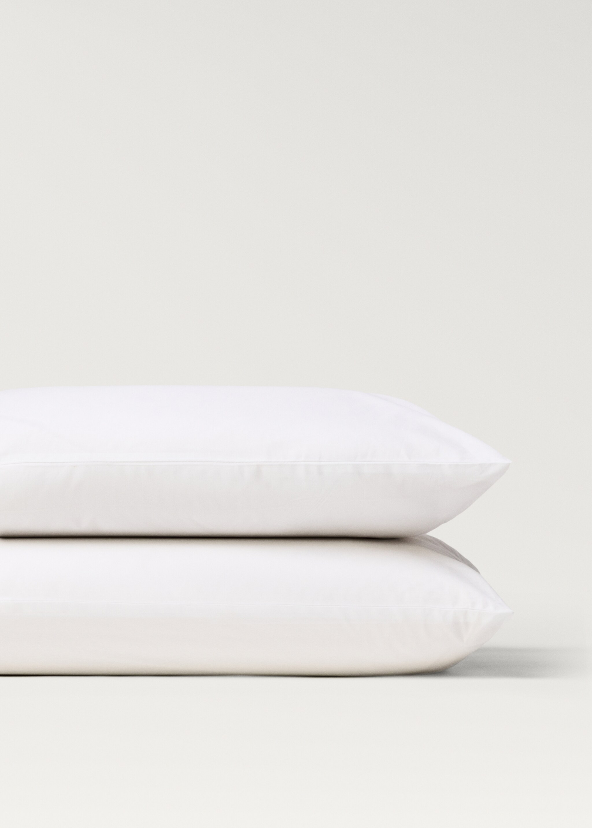 Two cotton percale pillowcases 50x75cm - Details of the article 1, White. Ref: 27032912-00.