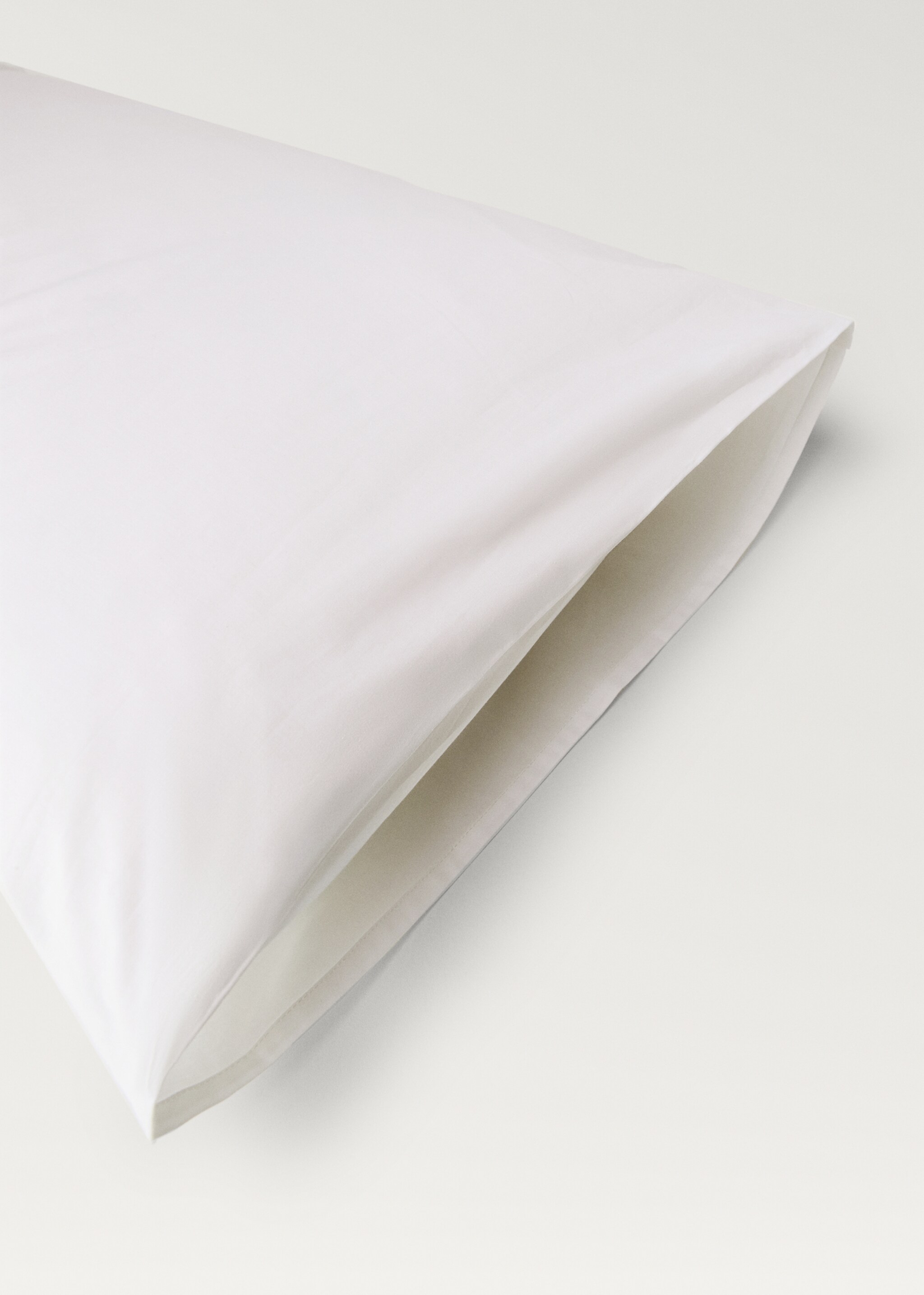 Two cotton percale pillowcases 50x75cm - Details of the article 3, White. Ref: 27032912-00.
