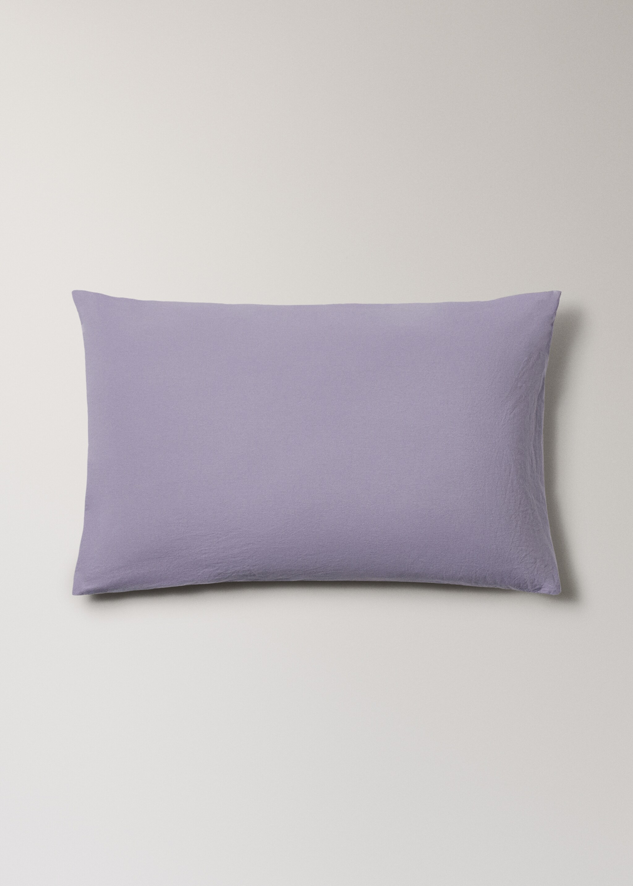 Two cotton pillowcases with tie closures 50x75 cm - Article without model, Light/Pastel Purple. Ref: 27032915-00.