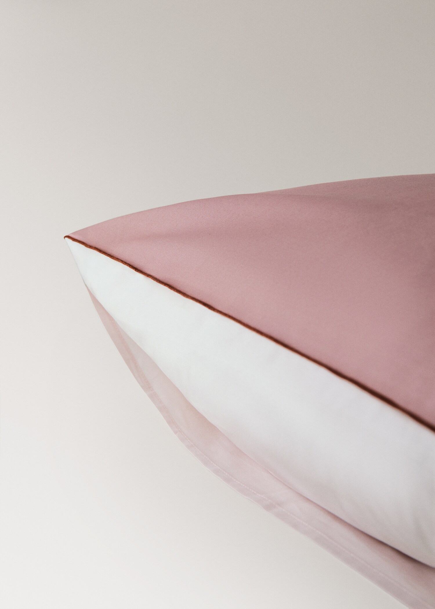 Two reversible colour percale cotton pillowcases 50x75 cm - Details of the article 2