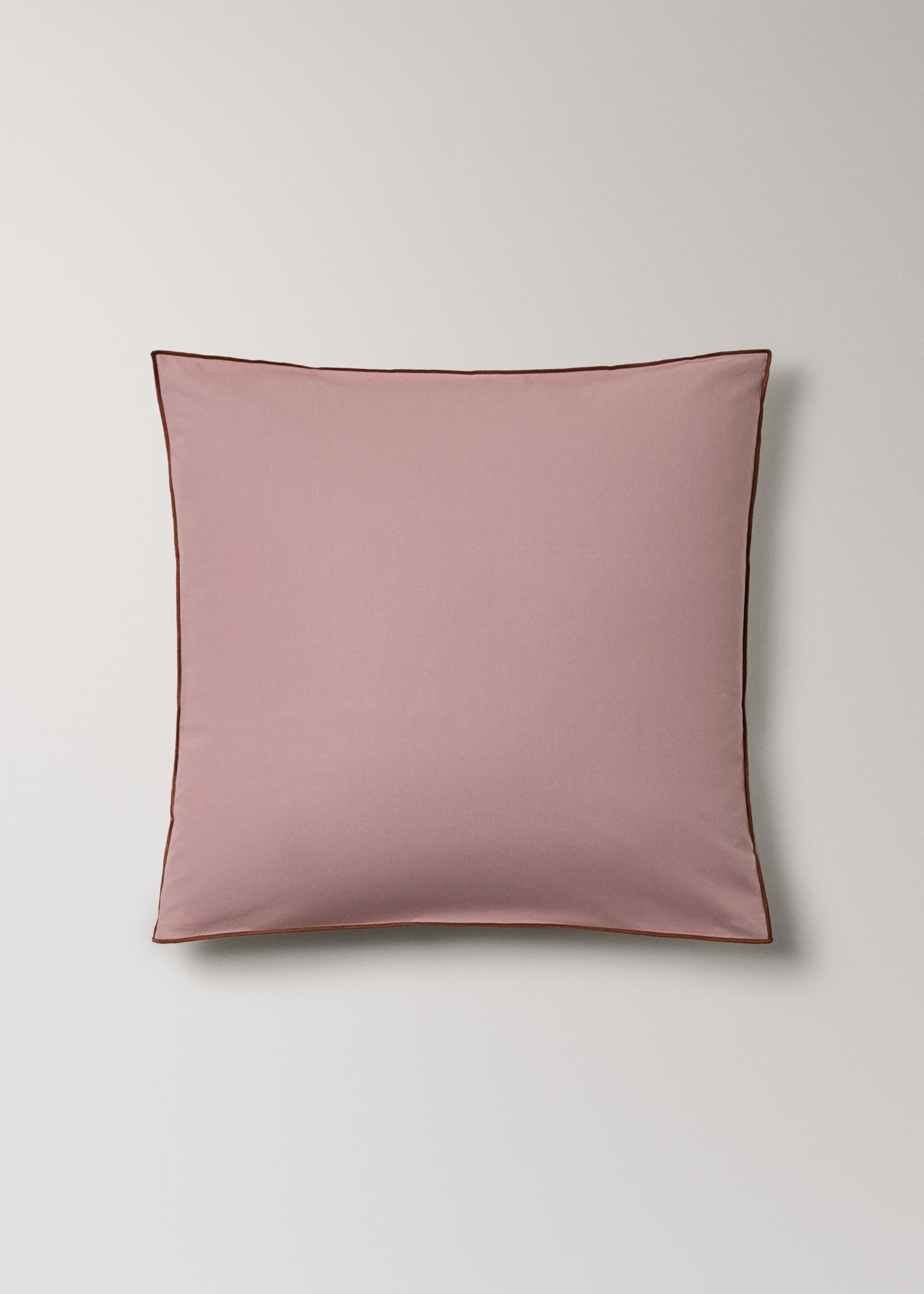 Two reversible cotton percale pillowcases 60x60 cm - Article without model, Pink. Ref: 27032921-00.