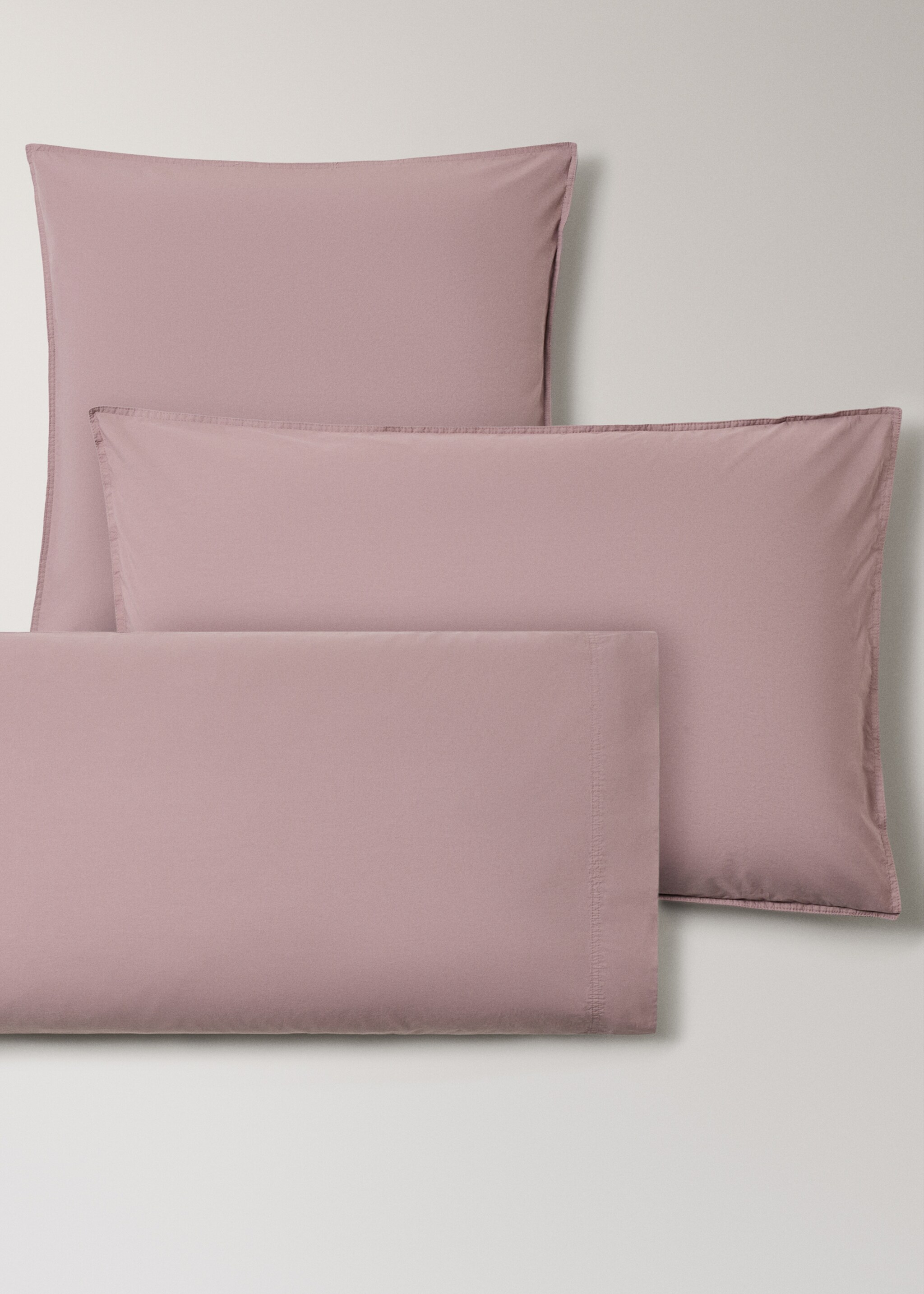 Twee kussenslopen met dubbele stiknaad, van 300-draads katoen, 50x75 cm - Detail van het artikel 4, Bleekroze. Ref: 27032923-00.