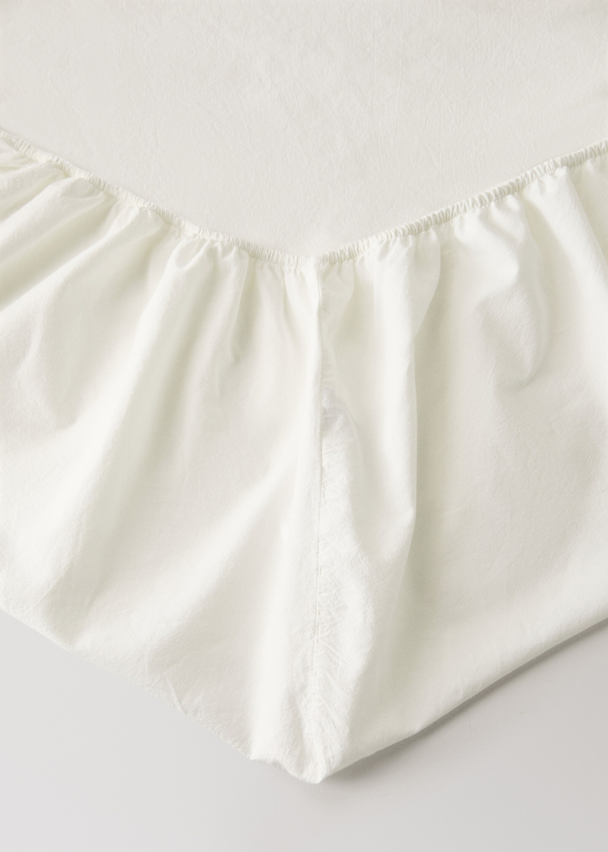 Drap-housse coton garment-wash lit 180 cm - Détail de l'article 1, Blanc cassé. Ref: 27032956-00.