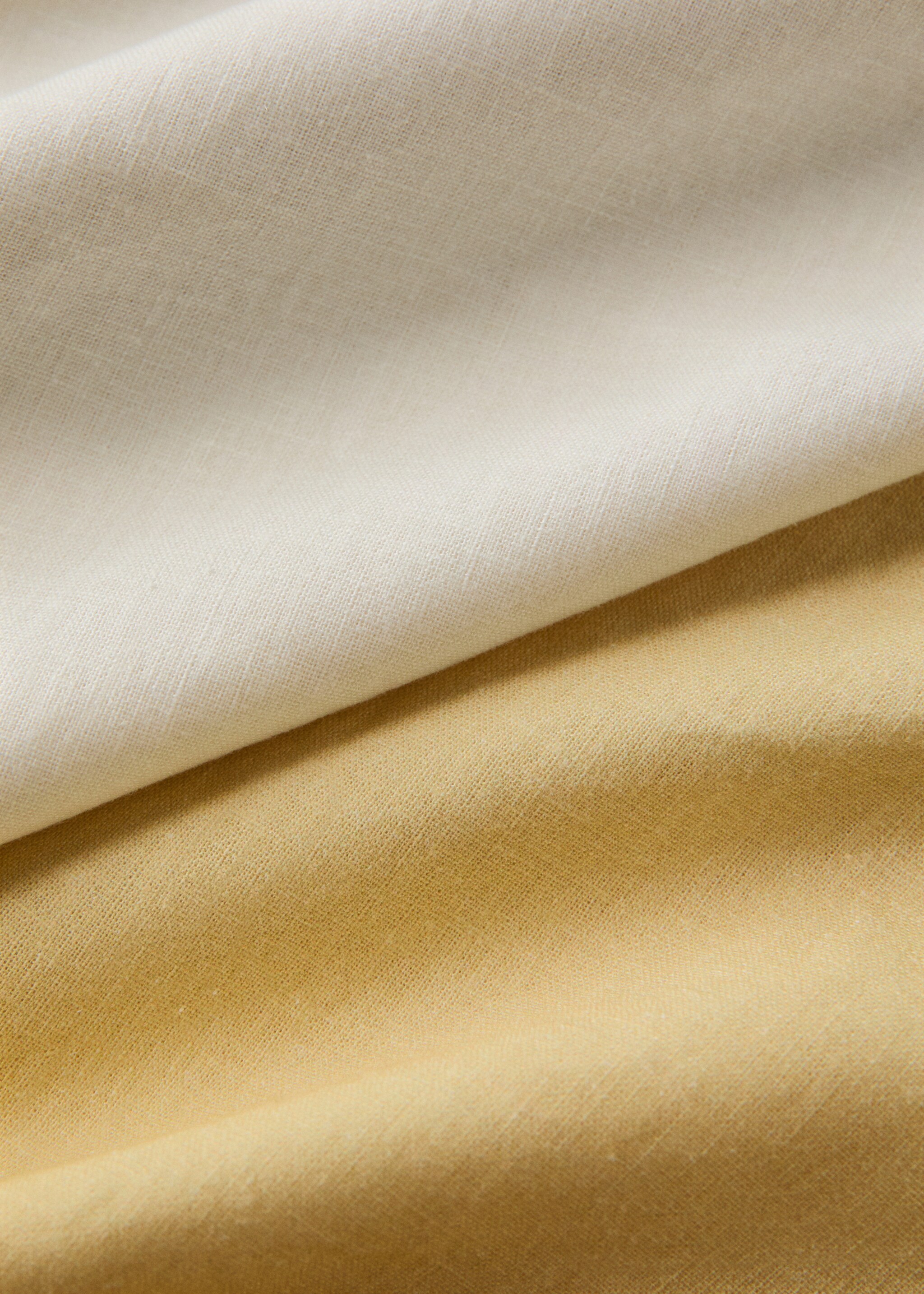 Ombre cotton linen tablecloth design for 6 to 8 guests - Details of the article 1, Yellow. Ref: 27033277-00.