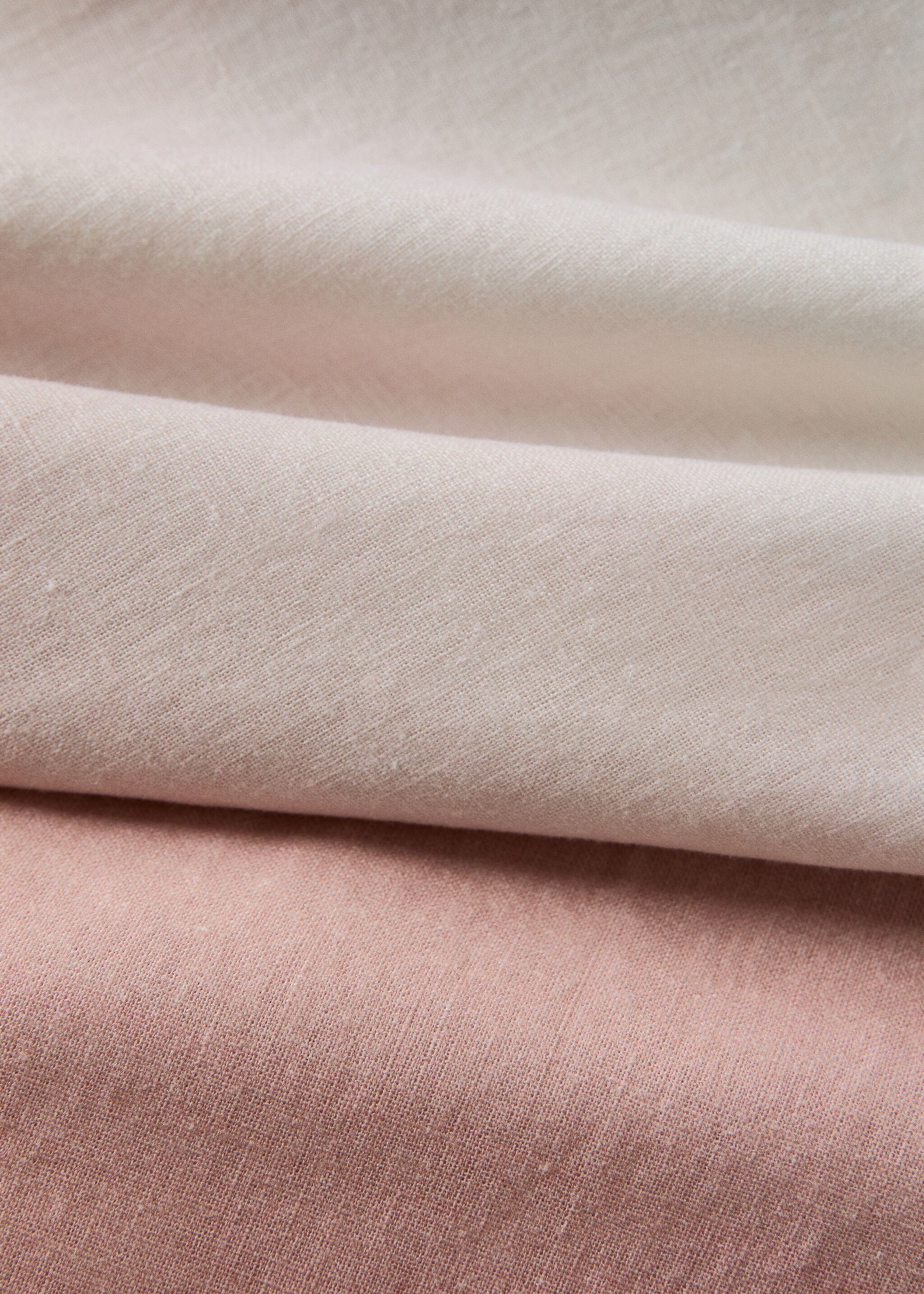 Ombre cotton linen tablecloth design for 6 to 8 guests - Details of the article 1, Pink. Ref: 27033277-00.