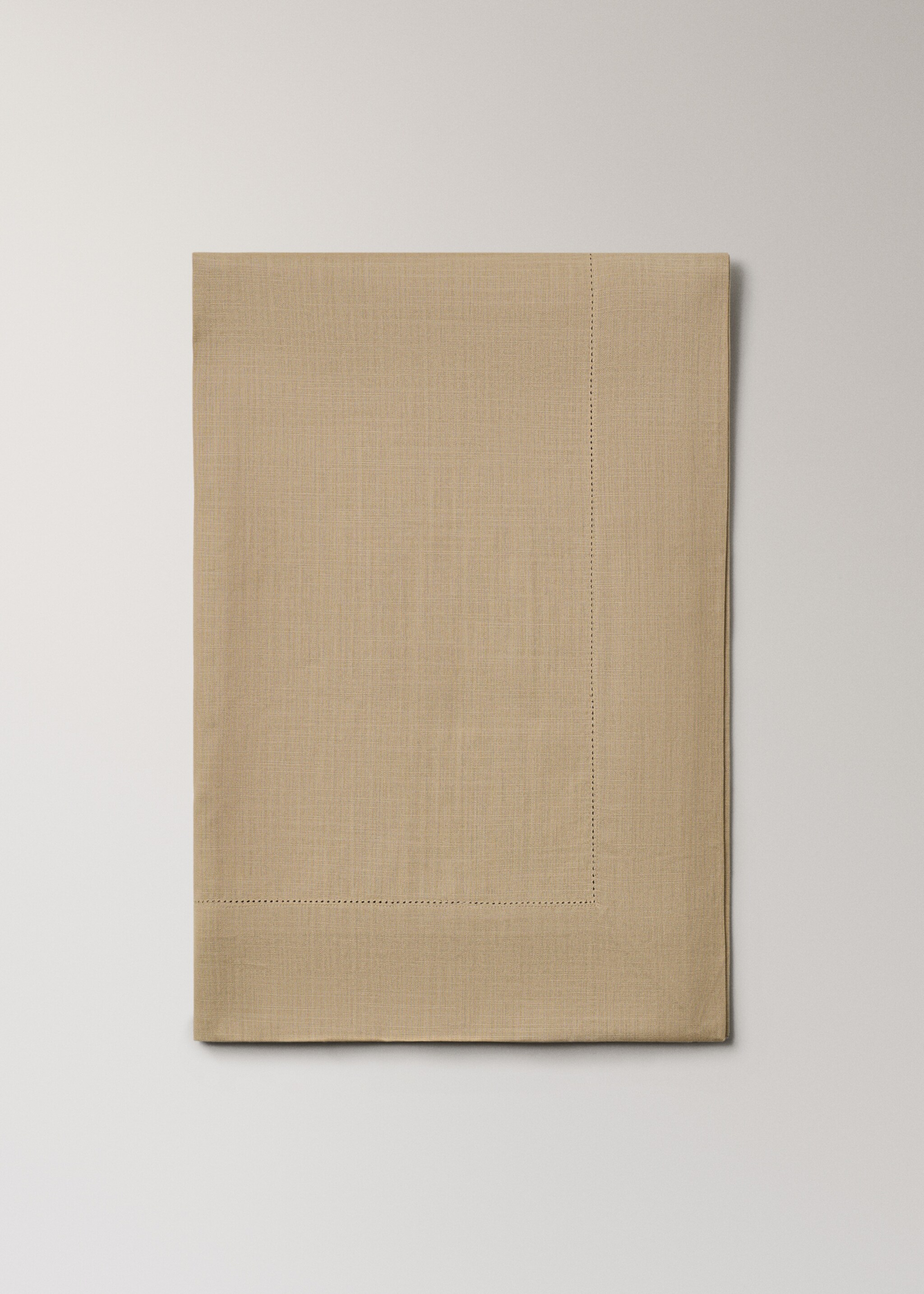 Cotton tablecloth with hemstitch detail for 6 to 8 guests - Article without model, Peach. Ref: 27033280-00.