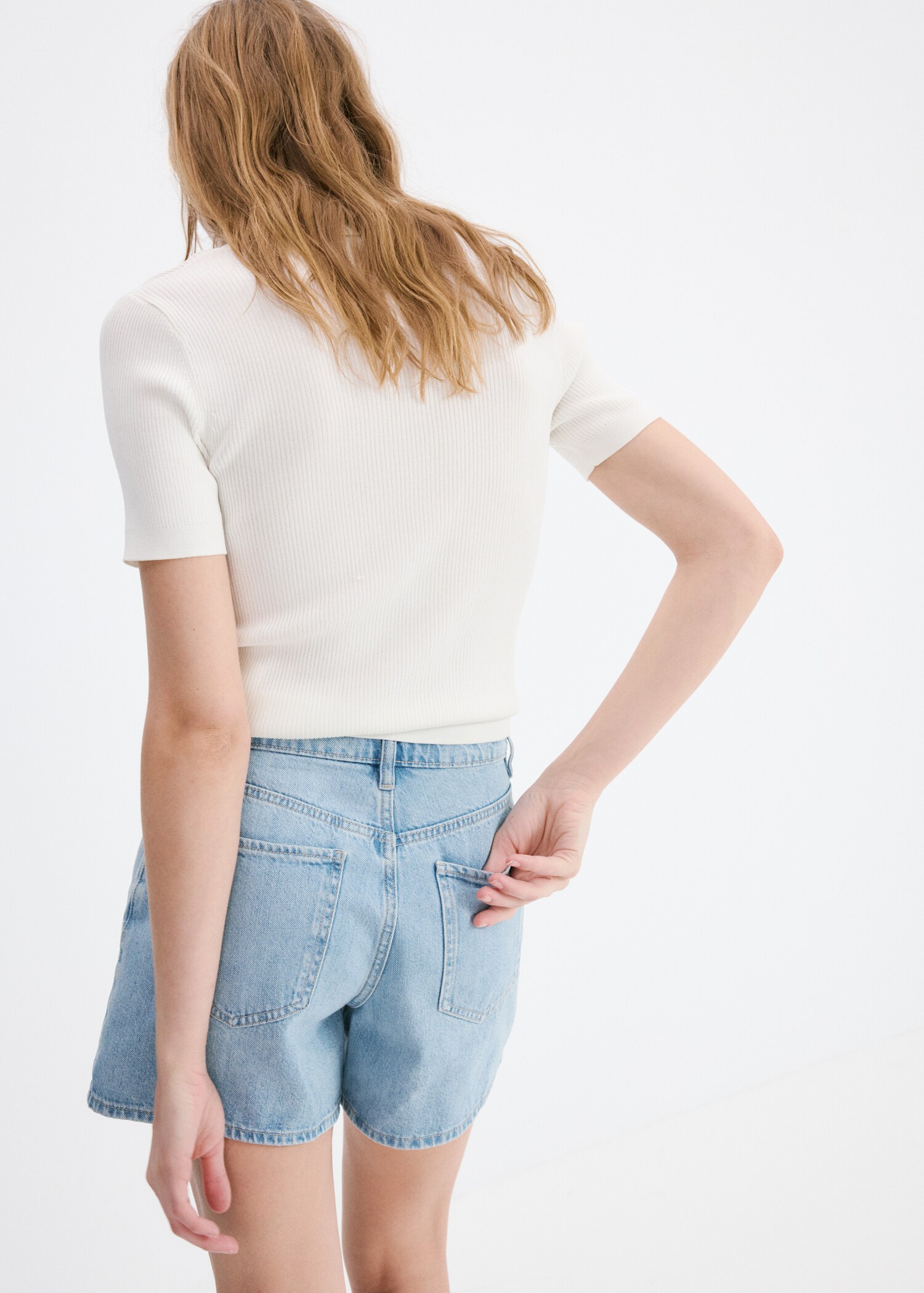 Short en jean droit taille haute - Verso de l’article