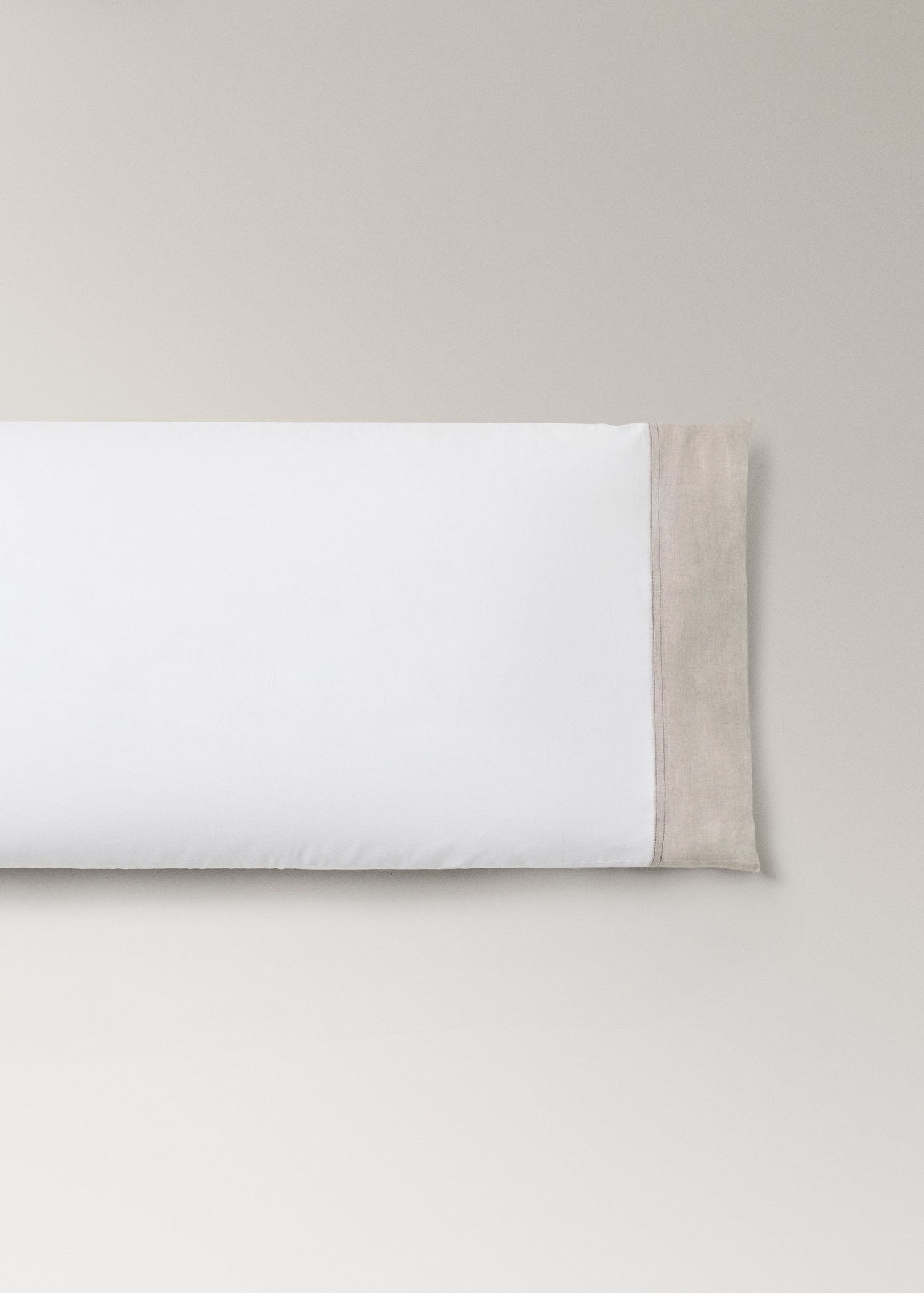 Povlak na polštář z prané bavlny se lněným okrajem 45x110cm - Zboží bez modelu