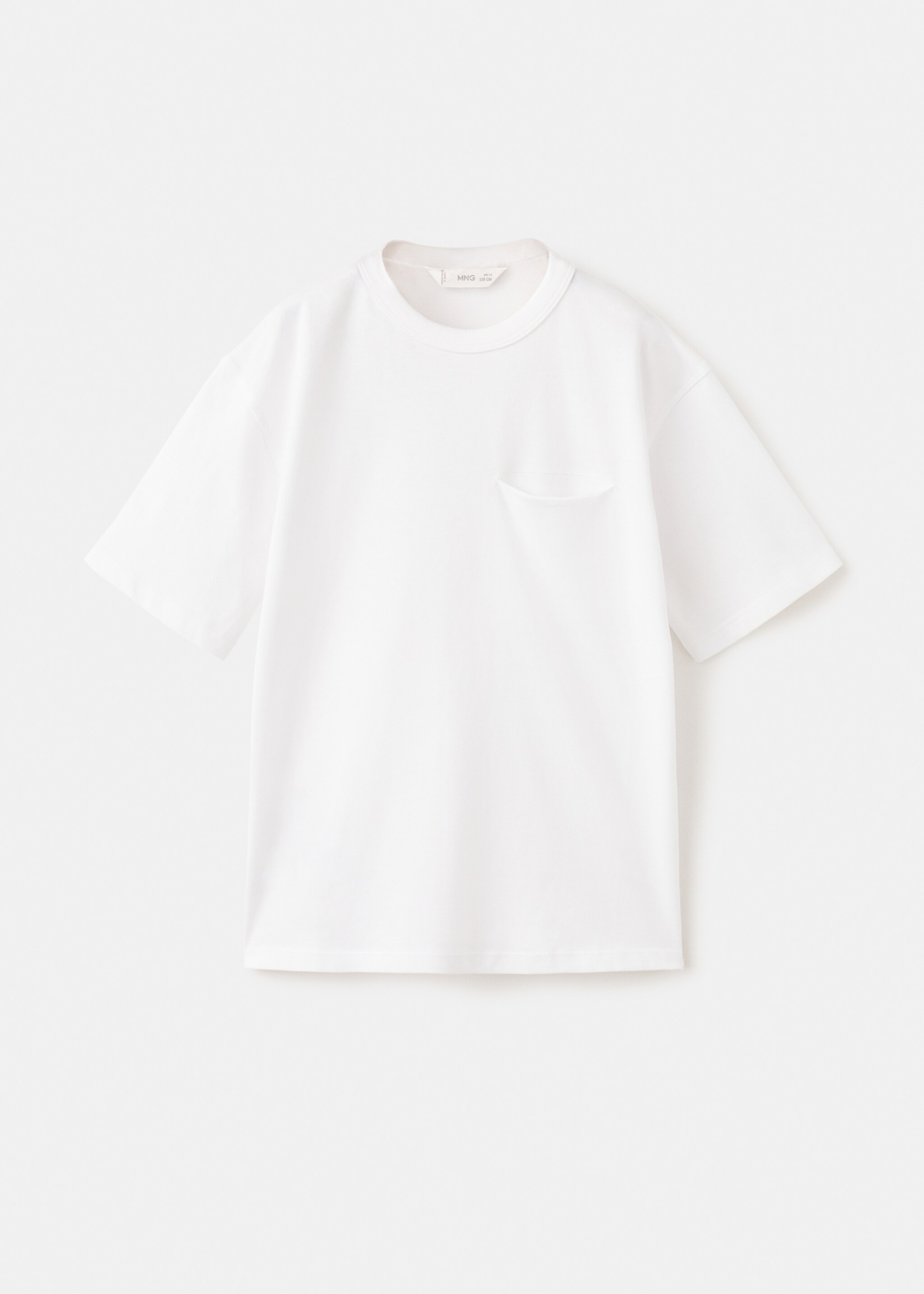 Cotton T-shirt with pocket detail - Article without model, White. Ref: 27033292-00.