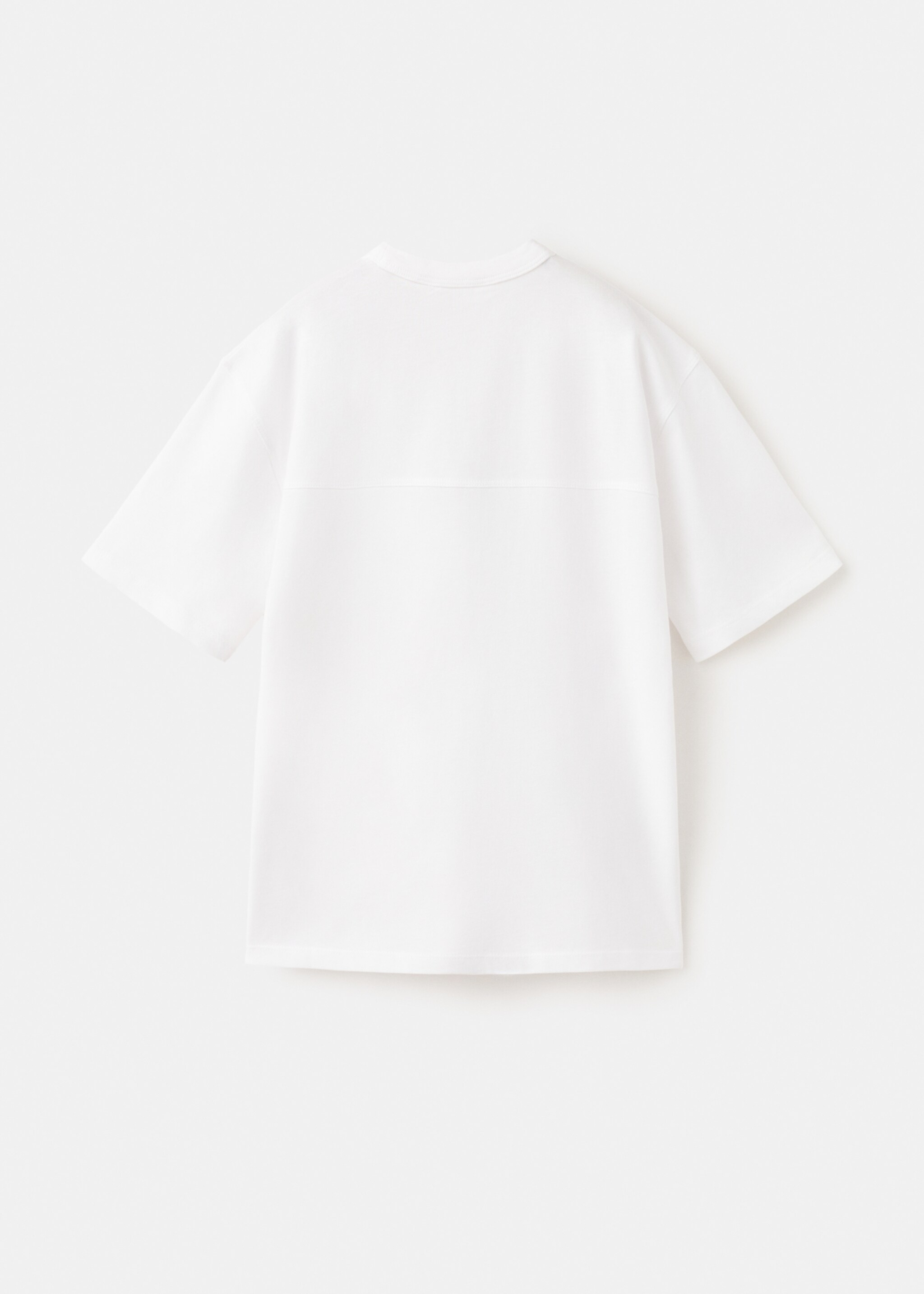 Cotton T-shirt with pocket detail - Reverse of the article, White. Ref: 27033292-00.