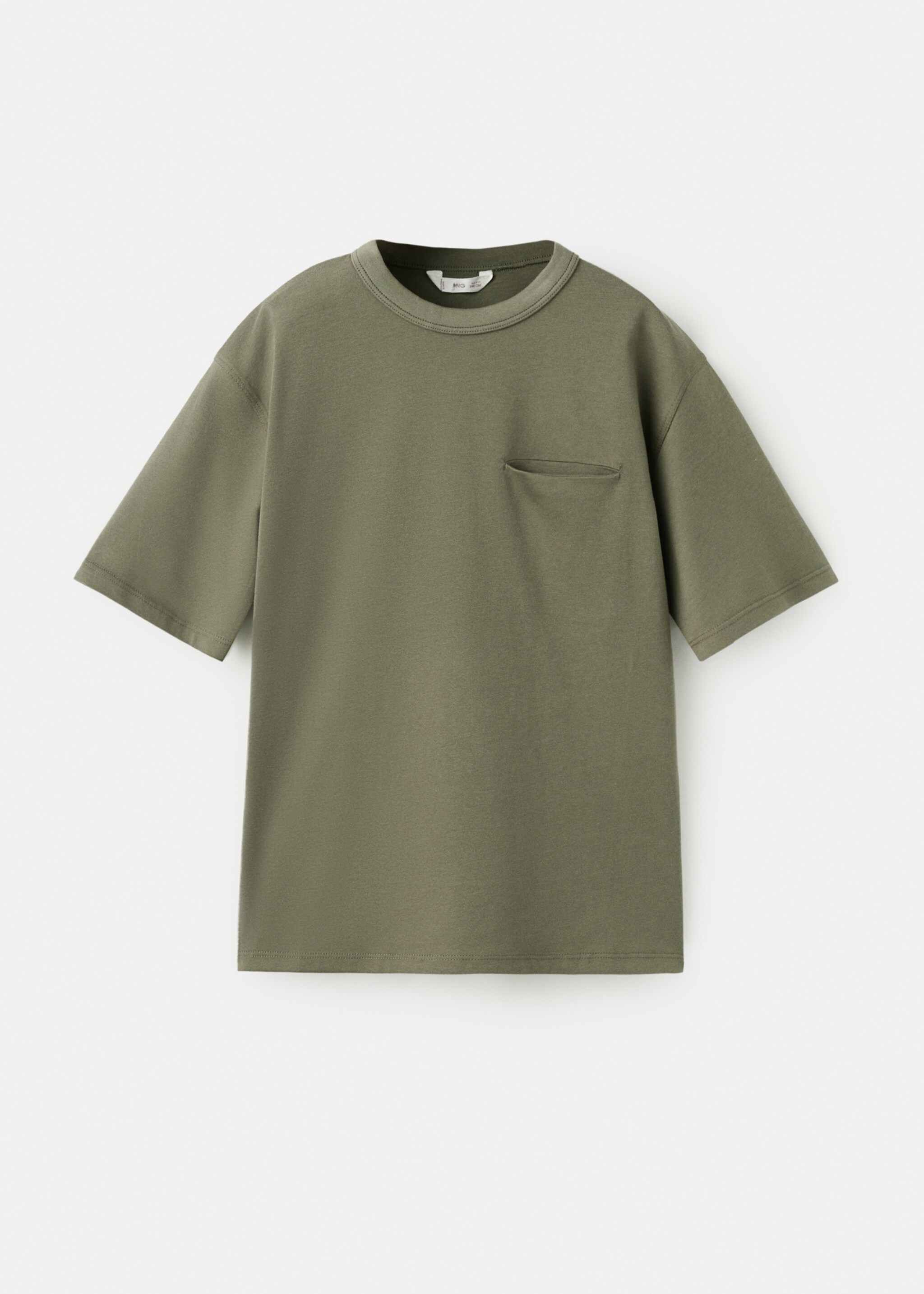 Cotton T-shirt with pocket detail - Article without model, Khaki. Ref: 27033292-00.